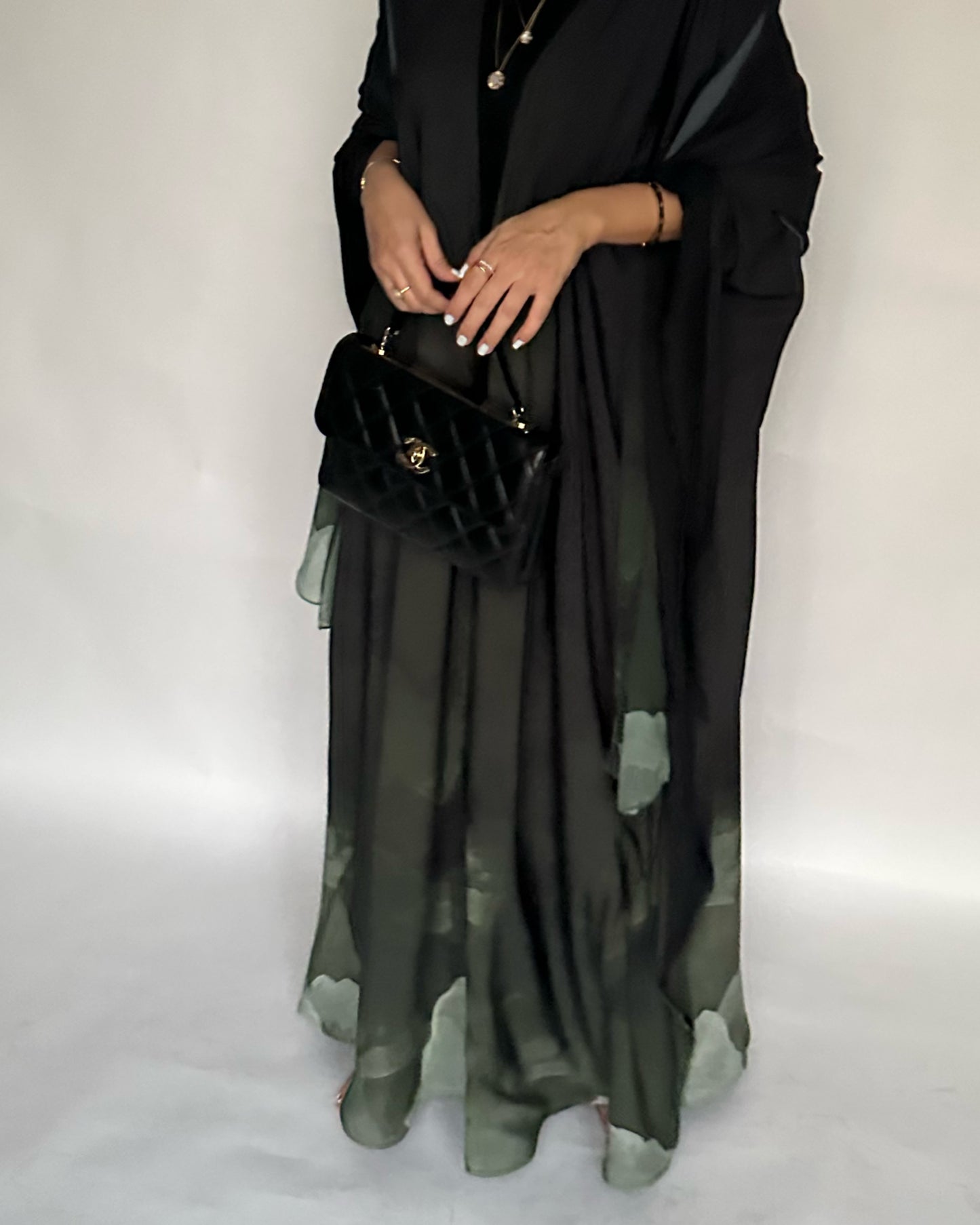 A121 - Green Gradient Cloud Abaya (READY TO SHIP)
