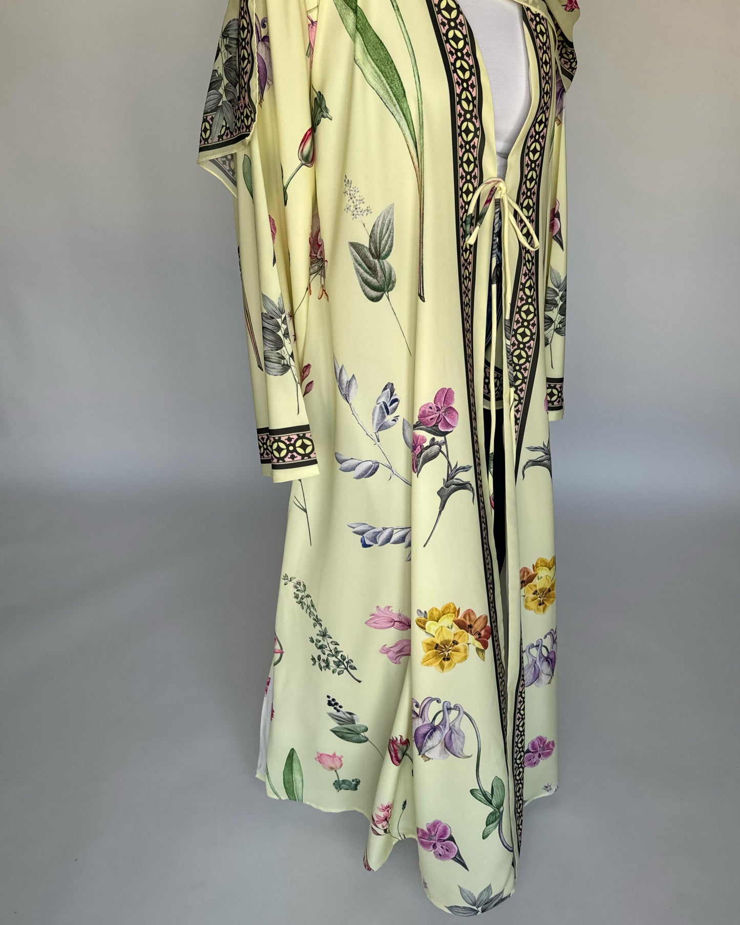 A443 - Baby Yellow A-Cut Flower Summery Daily Abaya