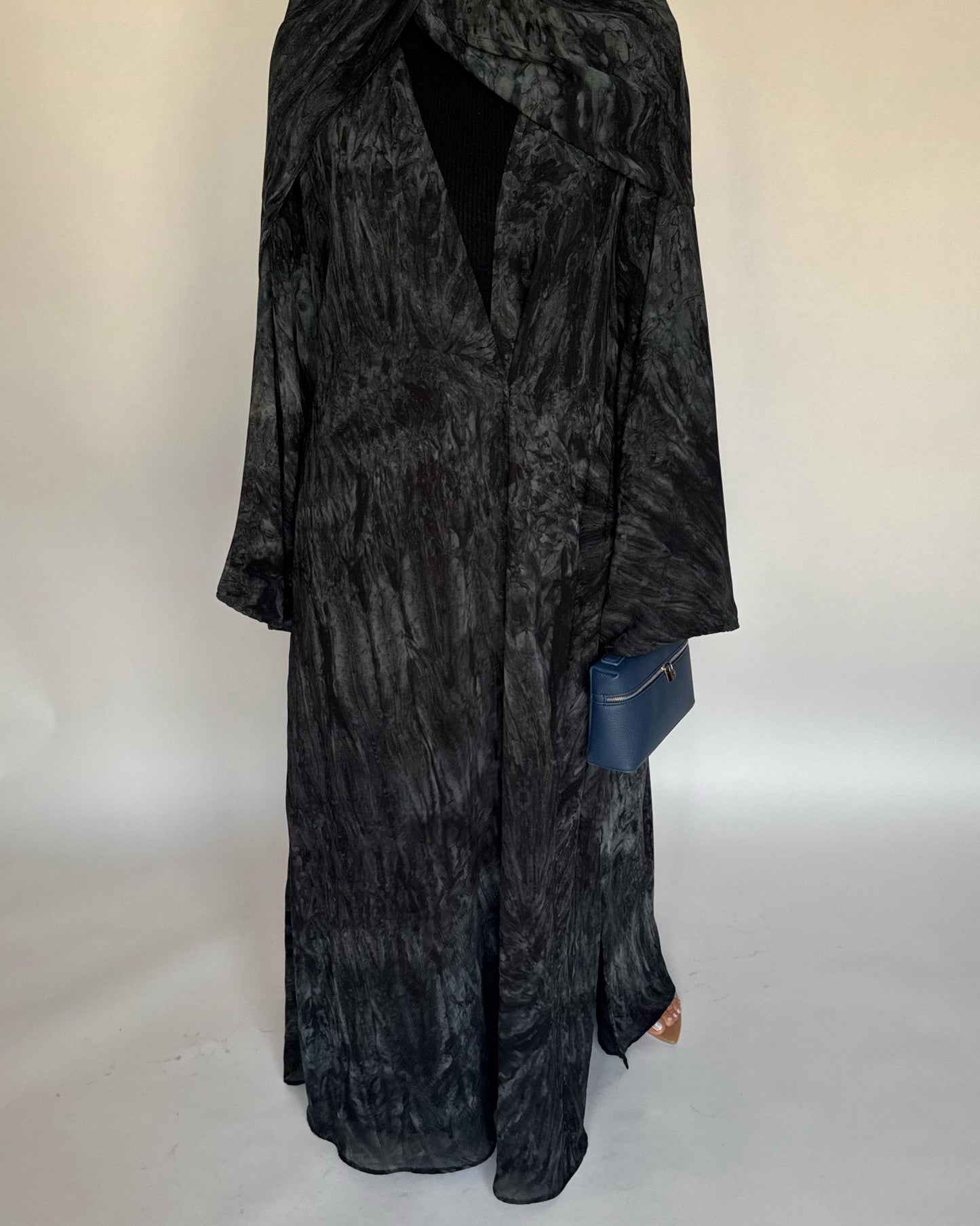 A453 - Black/Gray Pattern Summery A-CUT Abaya