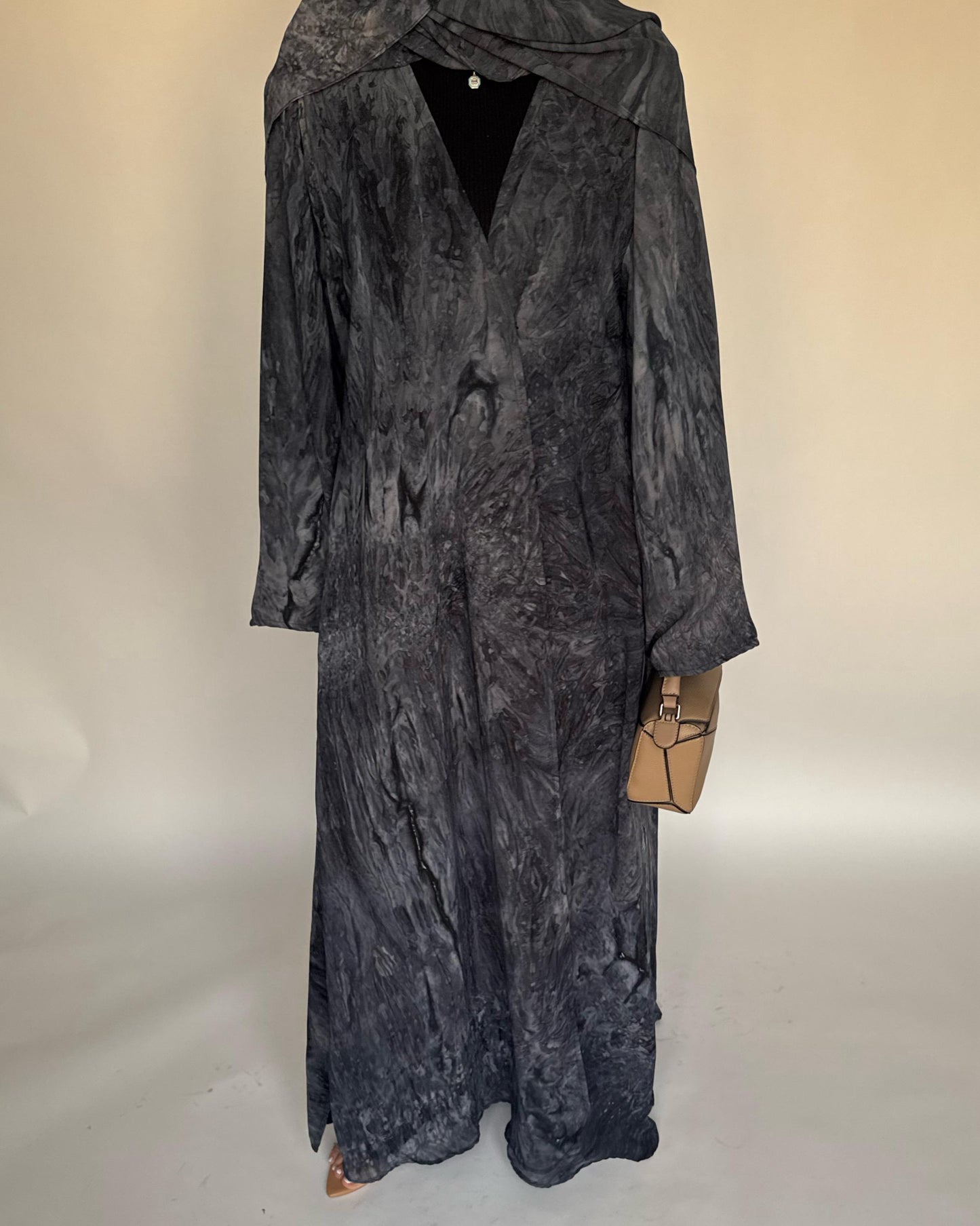 A454 - Blue/ Gray Pattern Summery A-CUT Abaya
