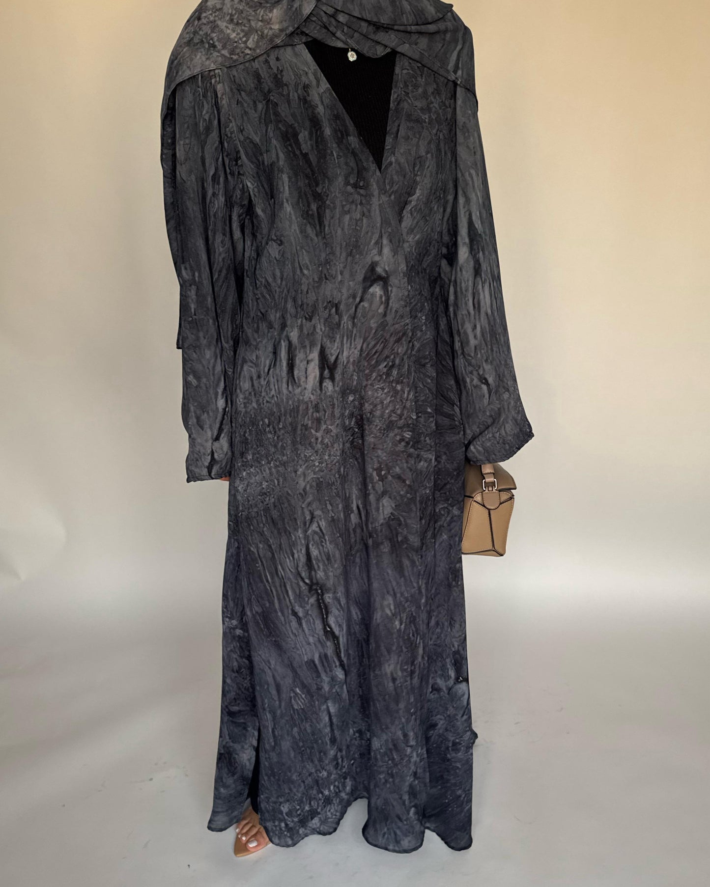 A454 - Blue/ Gray Pattern Summery A-CUT Abaya