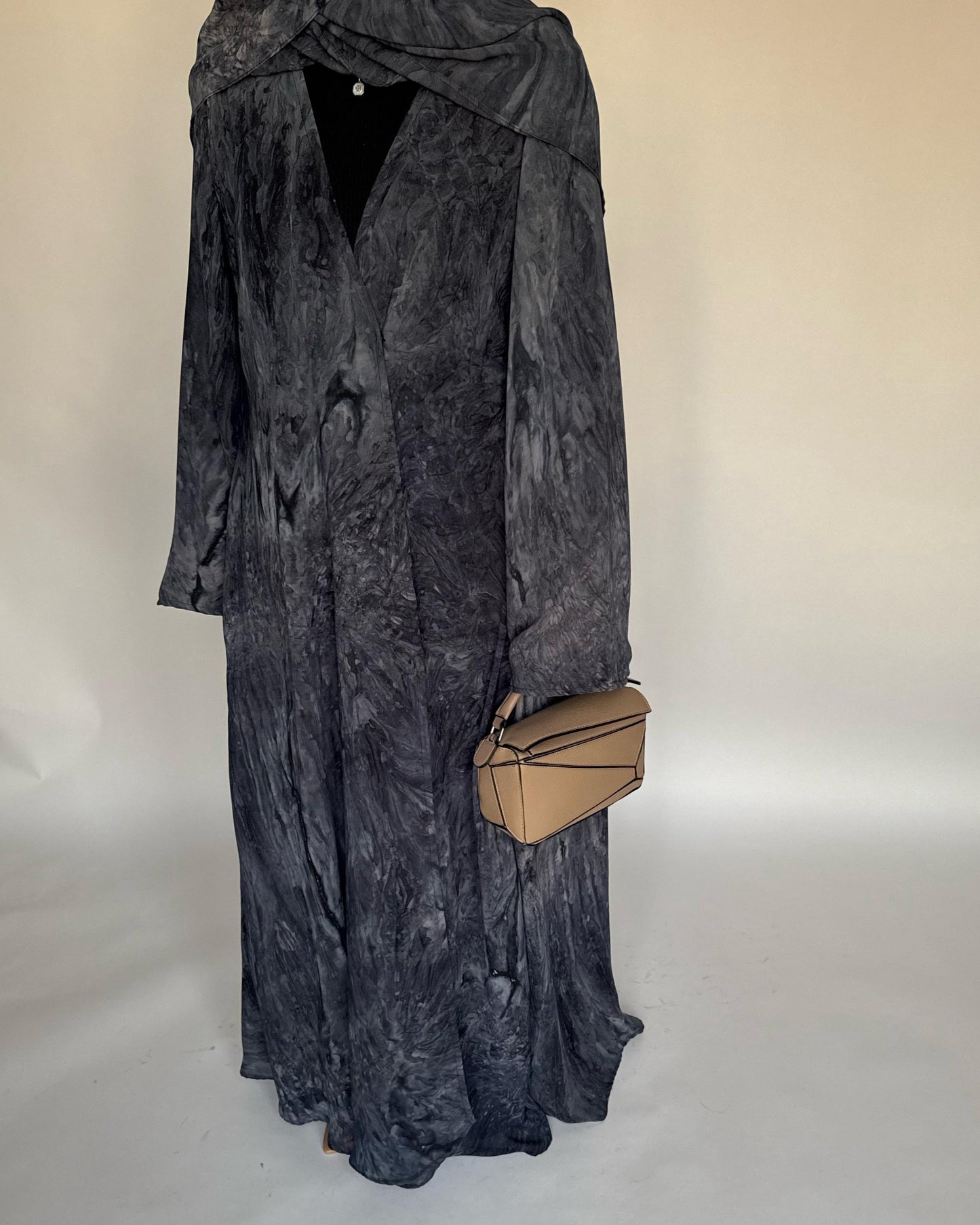A454 - Blue/ Gray Pattern Summery A-CUT Abaya