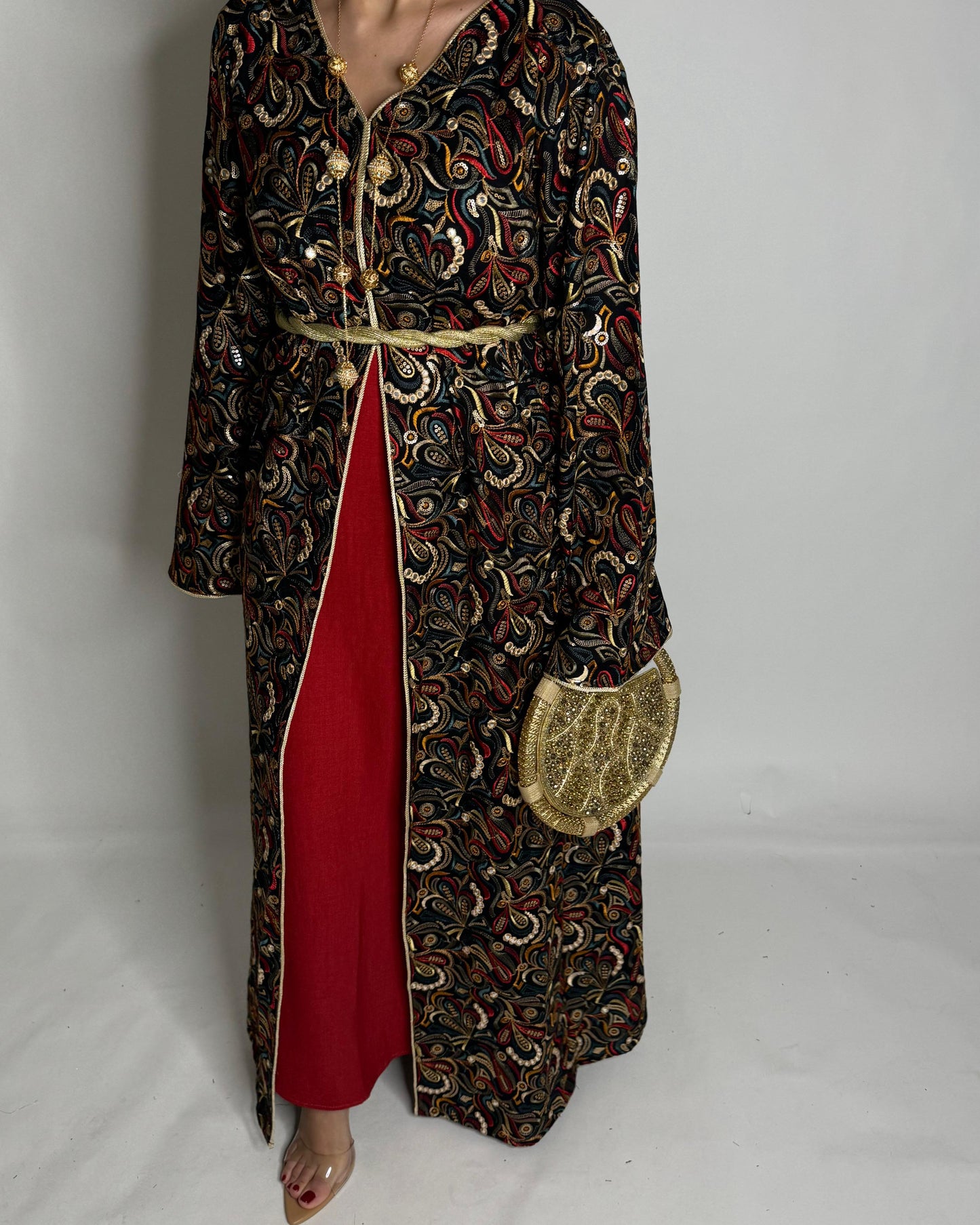 A347 - Ramadan/Eid Embroidered Pattern Jalabiya Set (READY TO SHIP)