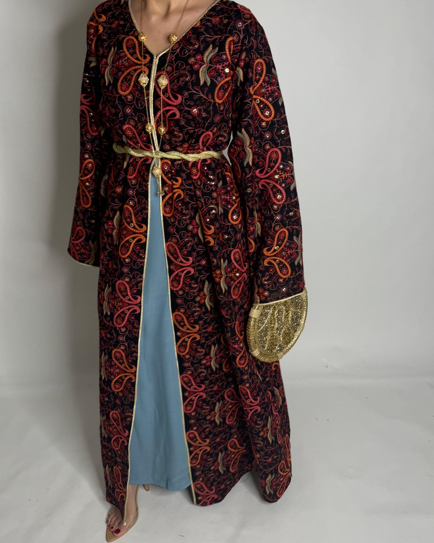 A350 - Ramadan/Eid Embroidered Pattern Jalabiya Set (READY TO SHIP)