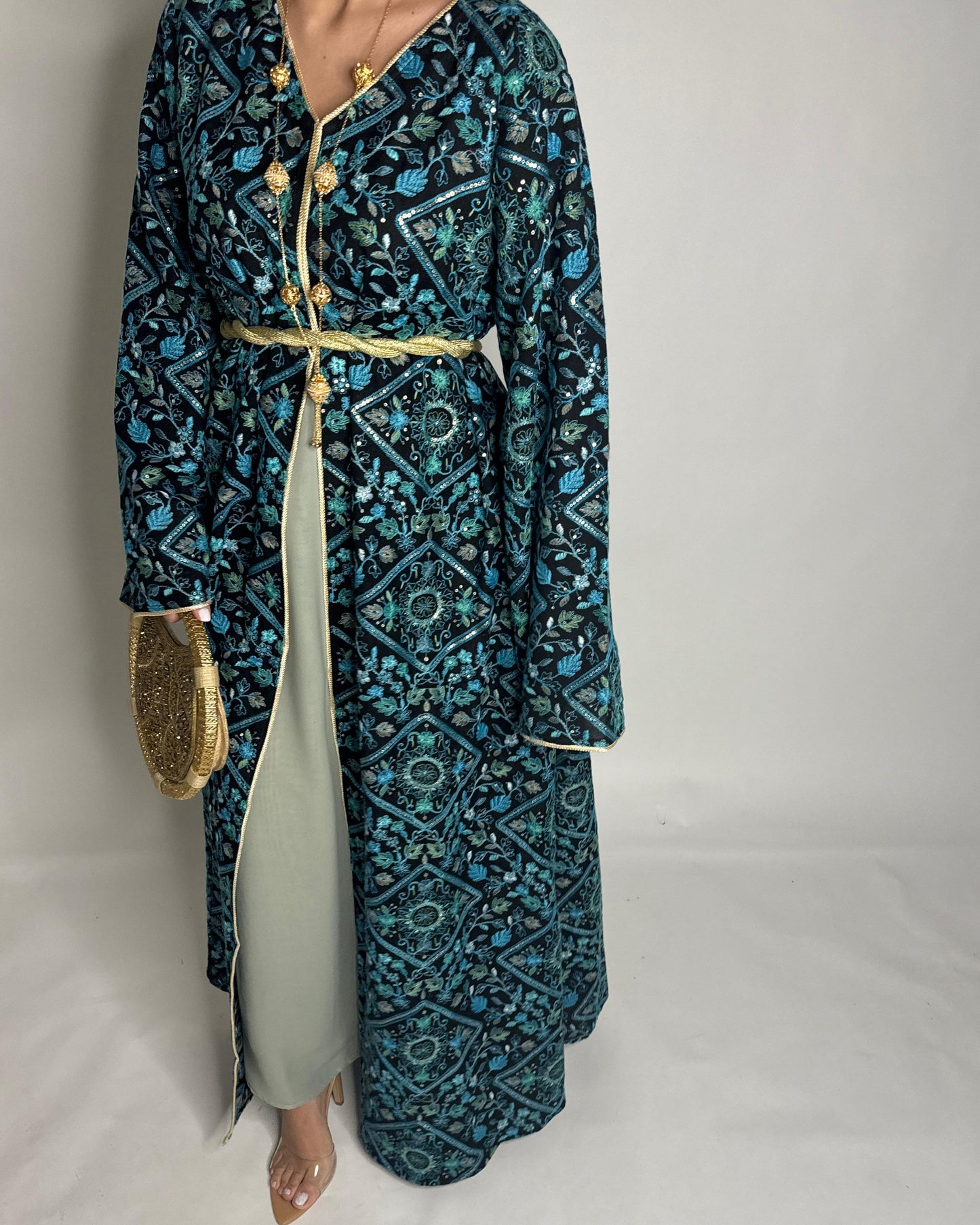 A354- Ramadan/Eid Embroidered Pattern Jalabiya Set (READY TO SHIP)
