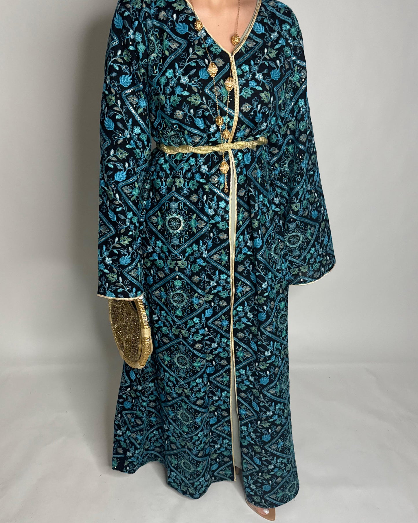 A354- Ramadan/Eid Embroidered Pattern Jalabiya Set (READY TO SHIP)