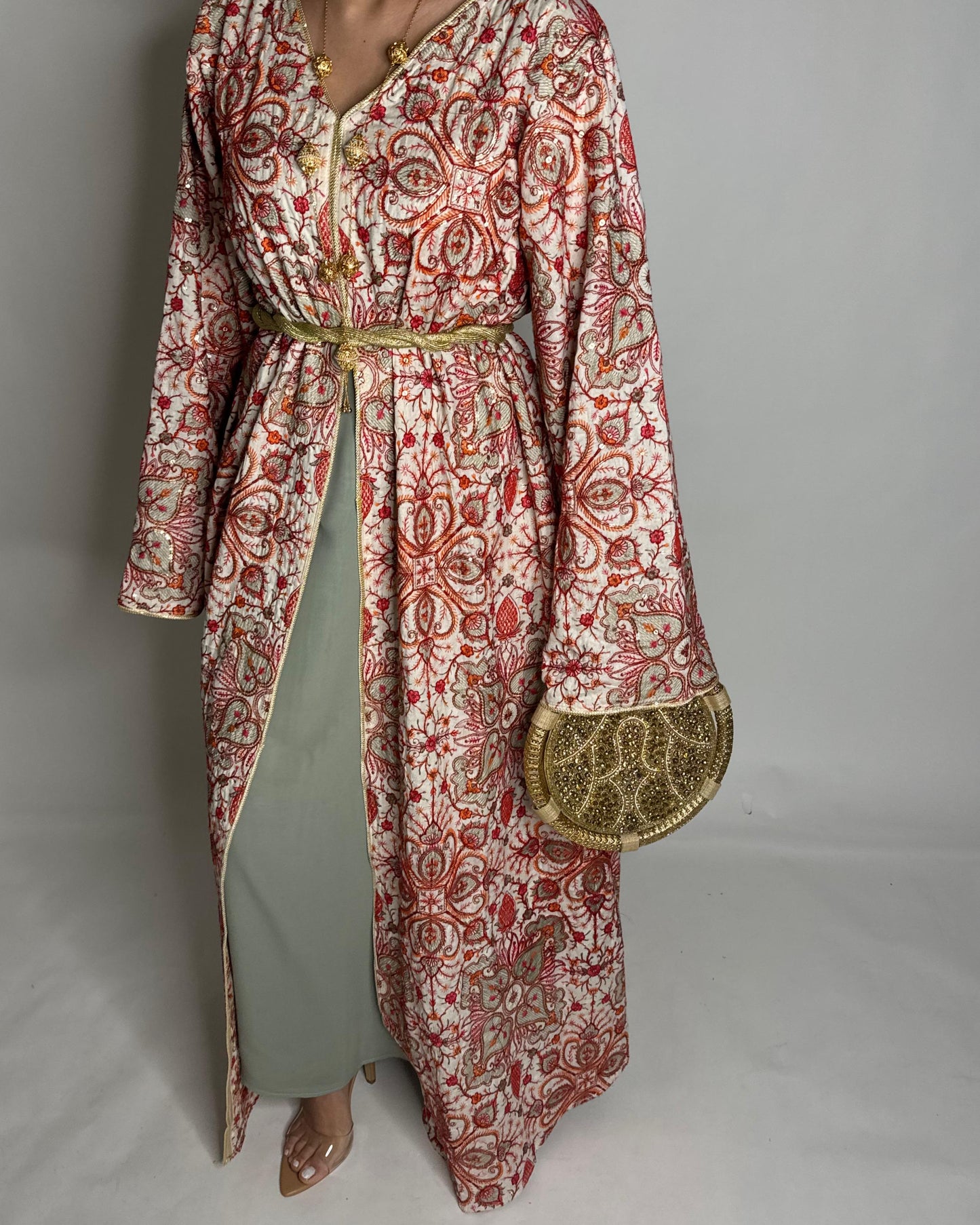 A355- Ramadan/Eid Embroidered Pattern Jalabiya Set