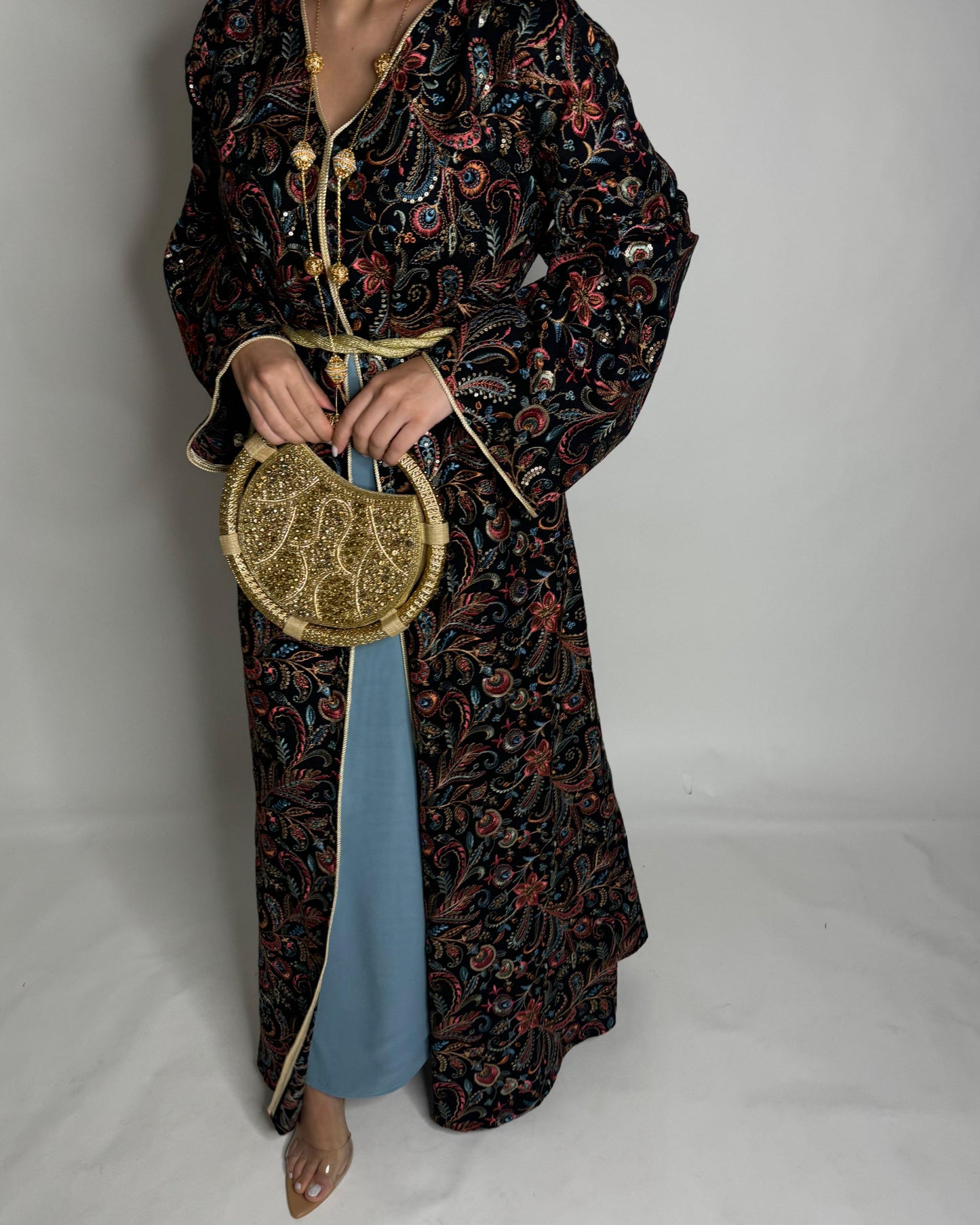 A357- Ramadan/Eid Embroidered Pattern Jalabiya Set (READY TO SHIP)