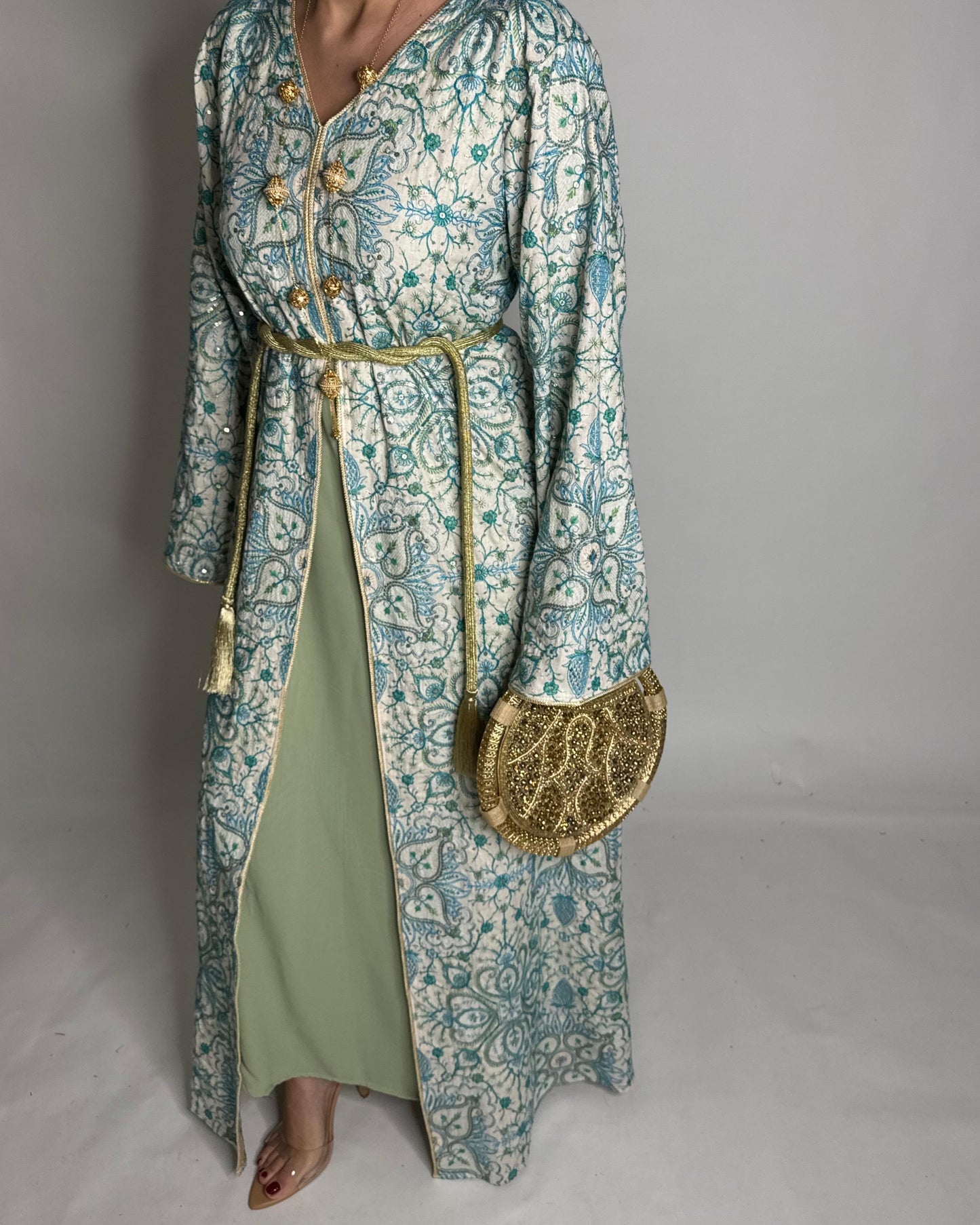A359- Ramadan/Eid Embroidered Pattern Jalabiya Set
