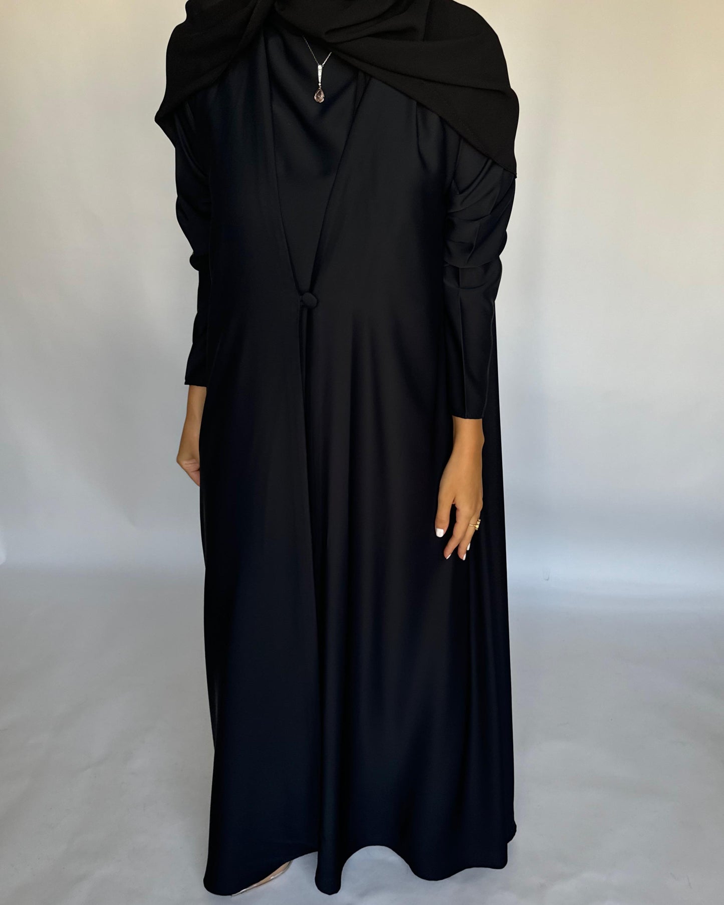 A419 - Black Daily Summery Abaya, Dress & Shaila