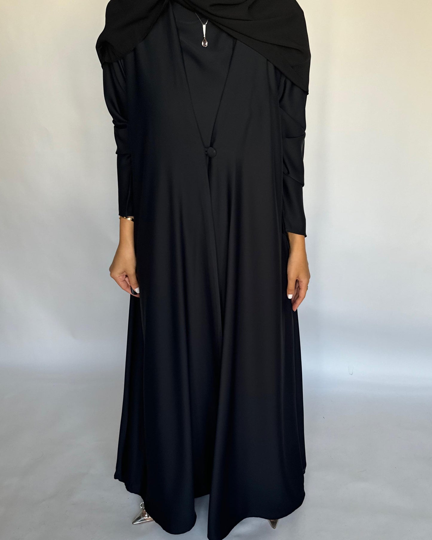 A419 - Black Daily Summery Abaya, Dress & Shaila