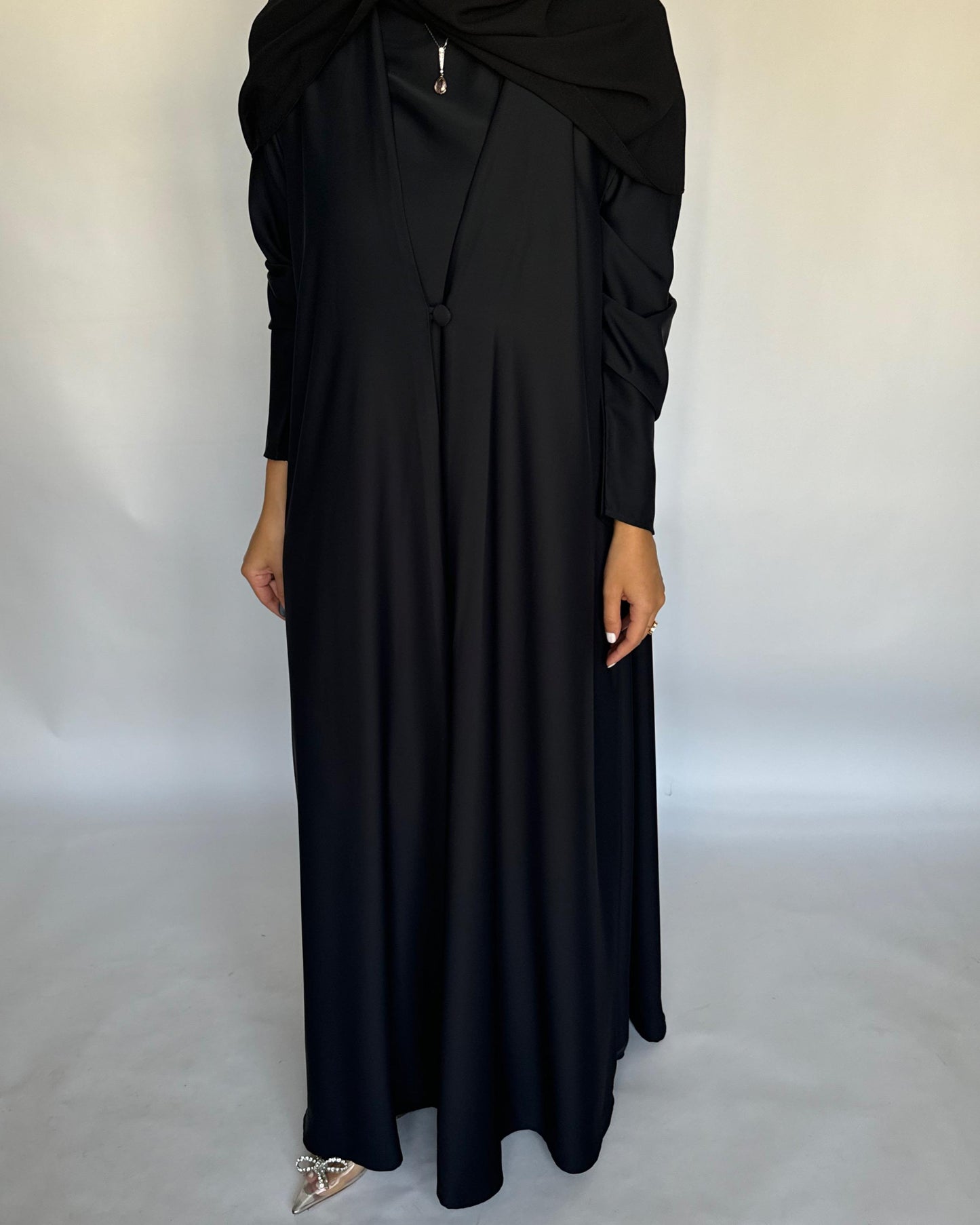 A419 - Black Daily Summery Abaya, Dress & Shaila