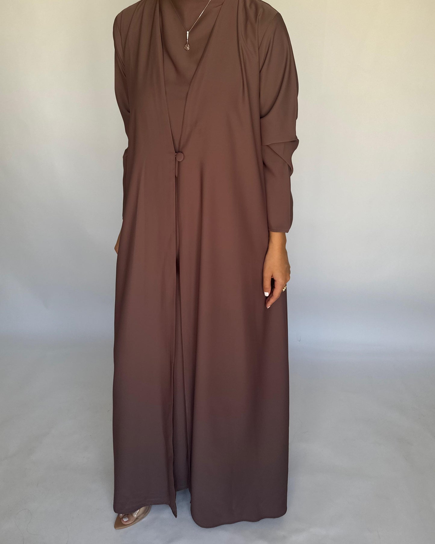 A413 - Brown Daily Summery Abaya, Dress & Shaila