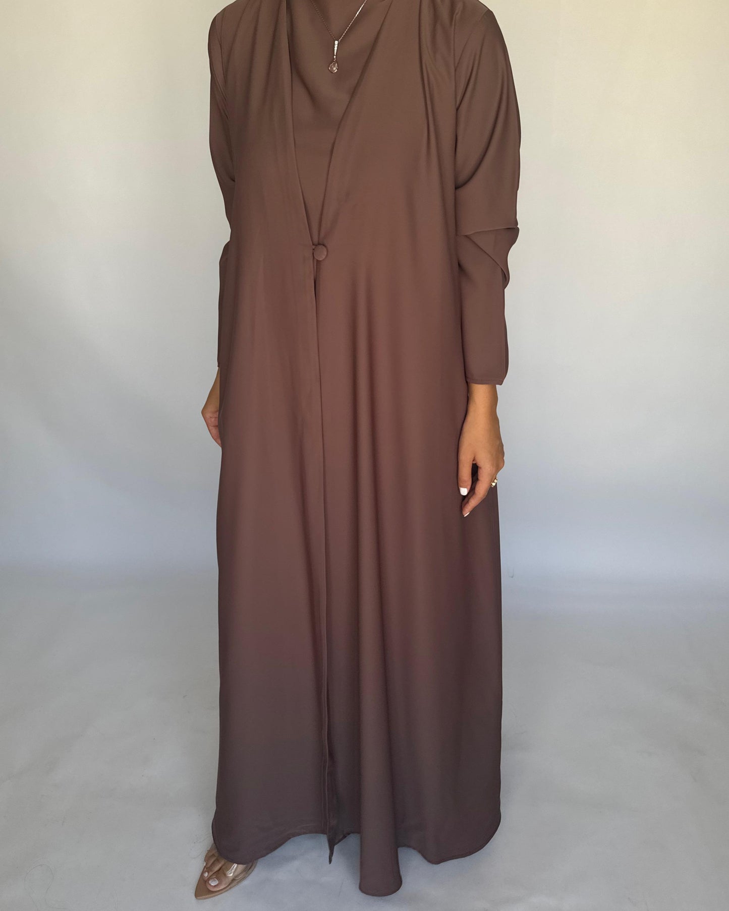 A413 - Brown Daily Summery Abaya, Dress & Shaila