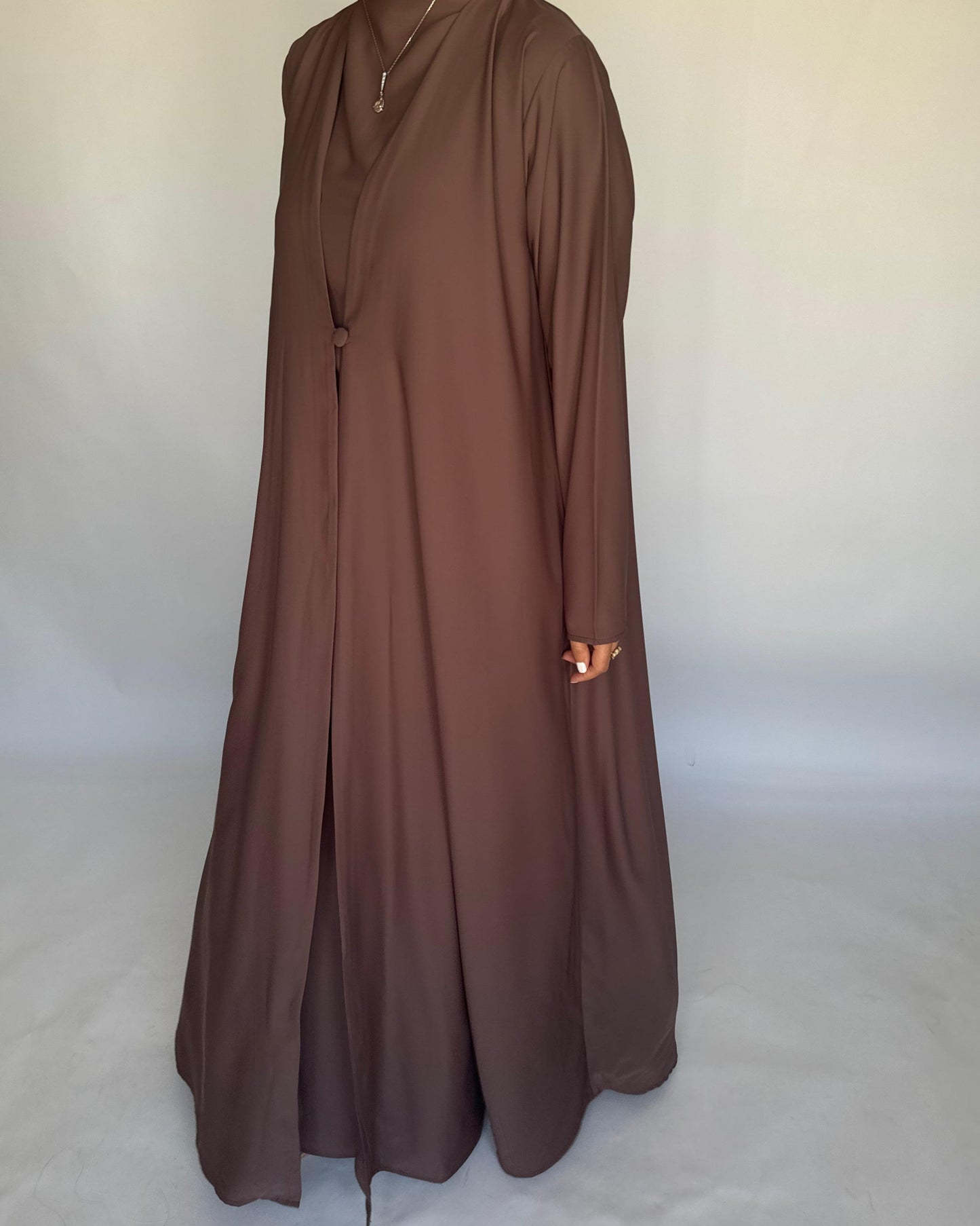 A413 - Brown Daily Summery Abaya, Dress & Shaila