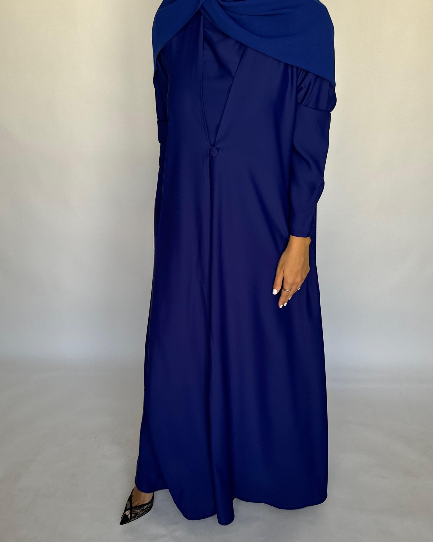 A412 - Blue Daily Summery Abaya, Dress & Shaila