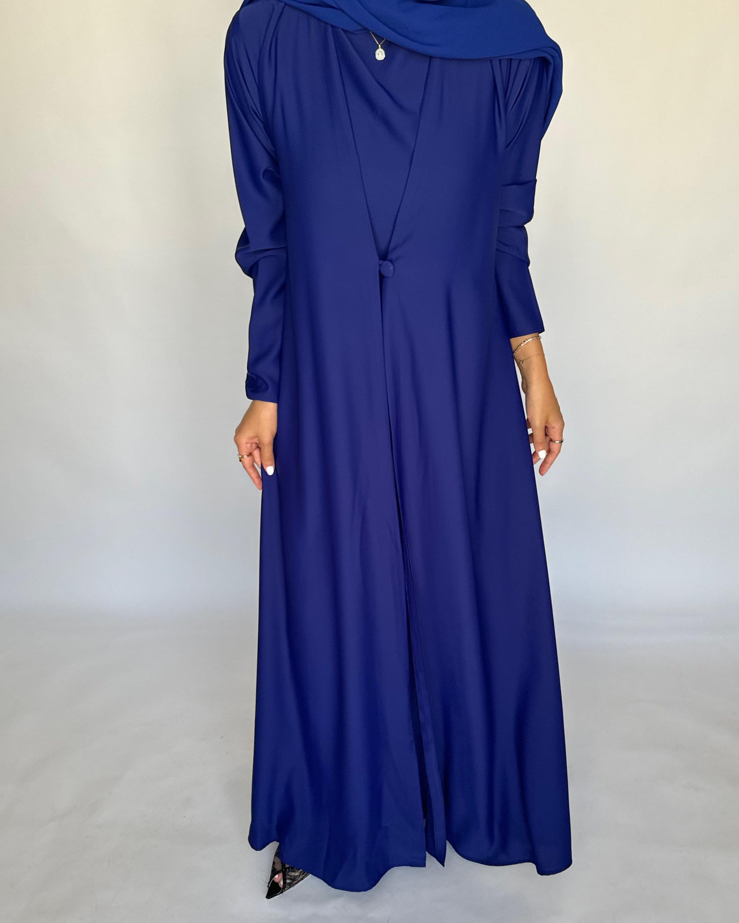 A412 - Blue Daily Summery Abaya, Dress & Shaila