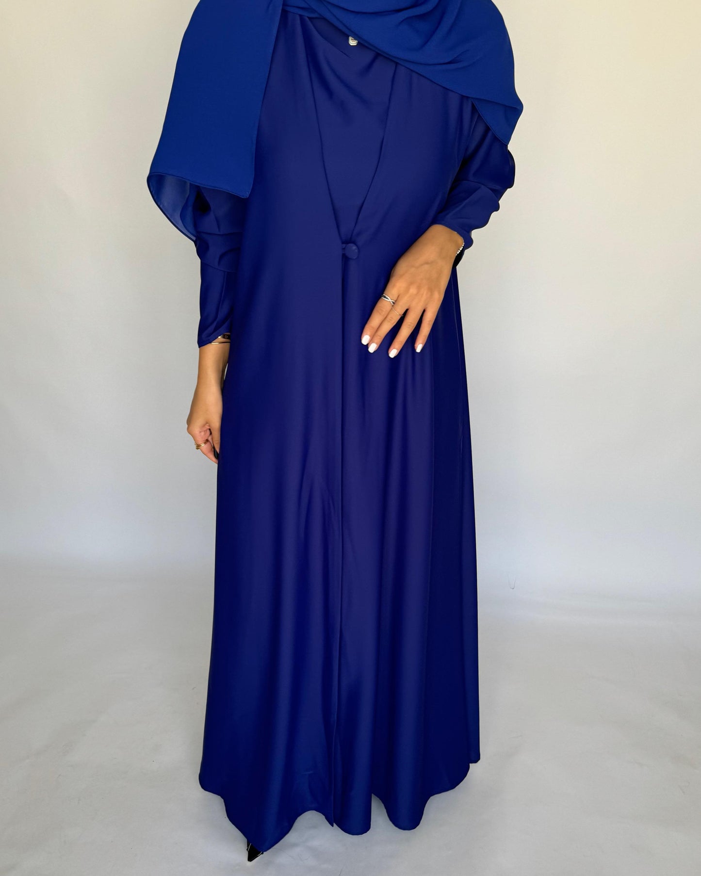 A412 - Blue Daily Summery Abaya, Dress & Shaila