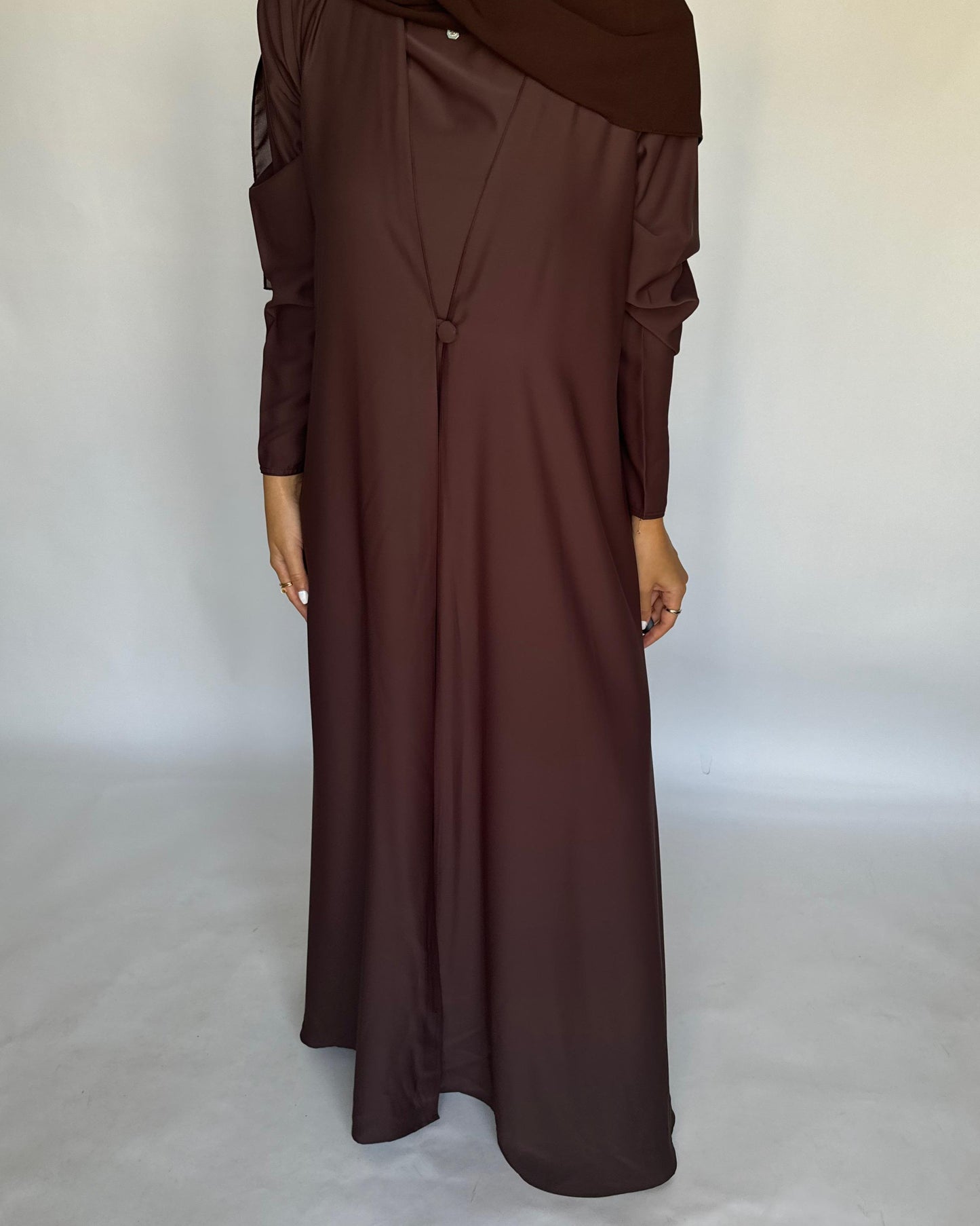 A407 - Chocolate Brown Daily Summery Abaya, Dress & Shaila