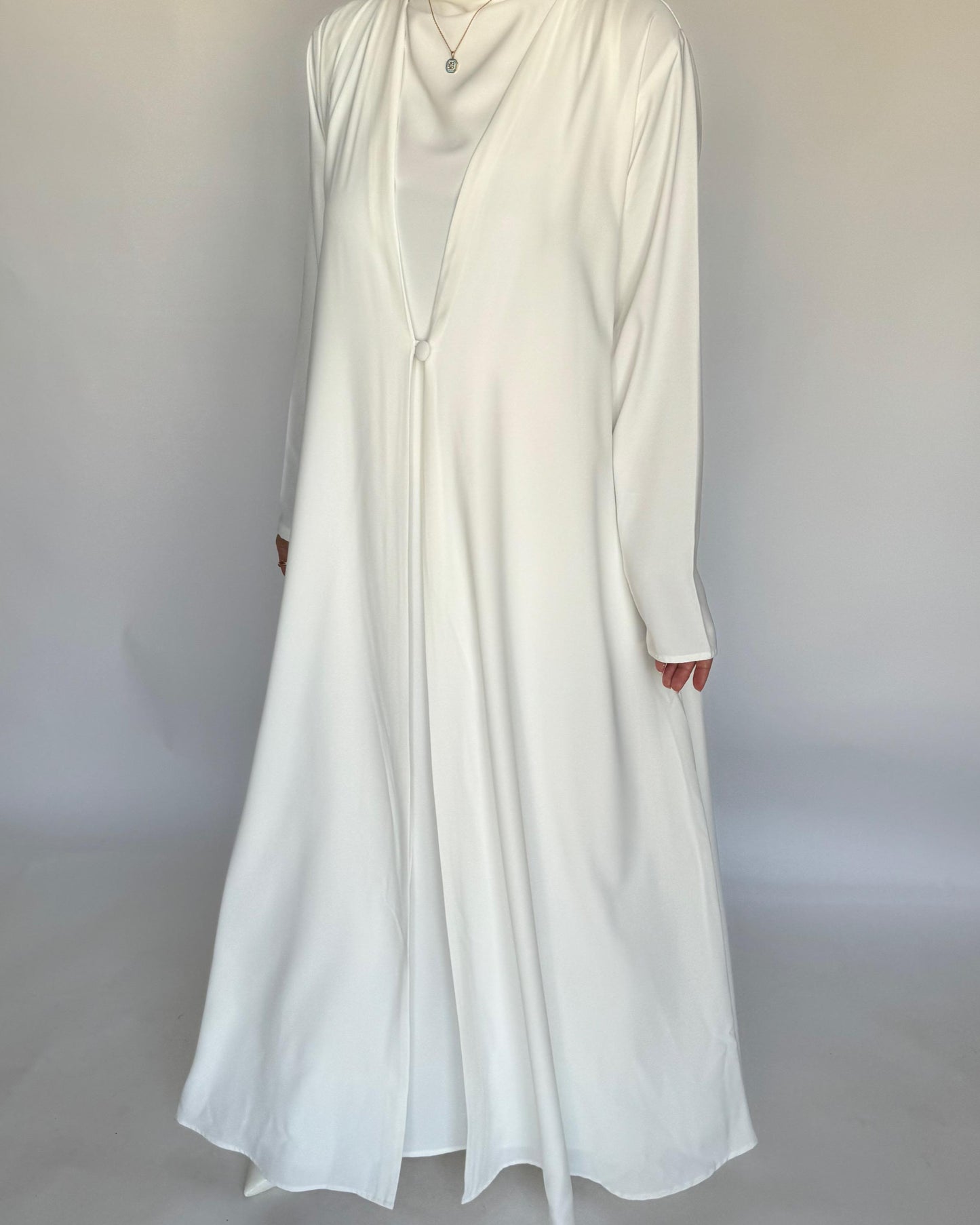A409 - Off-White Daily Summery Abaya, Dress & Shaila