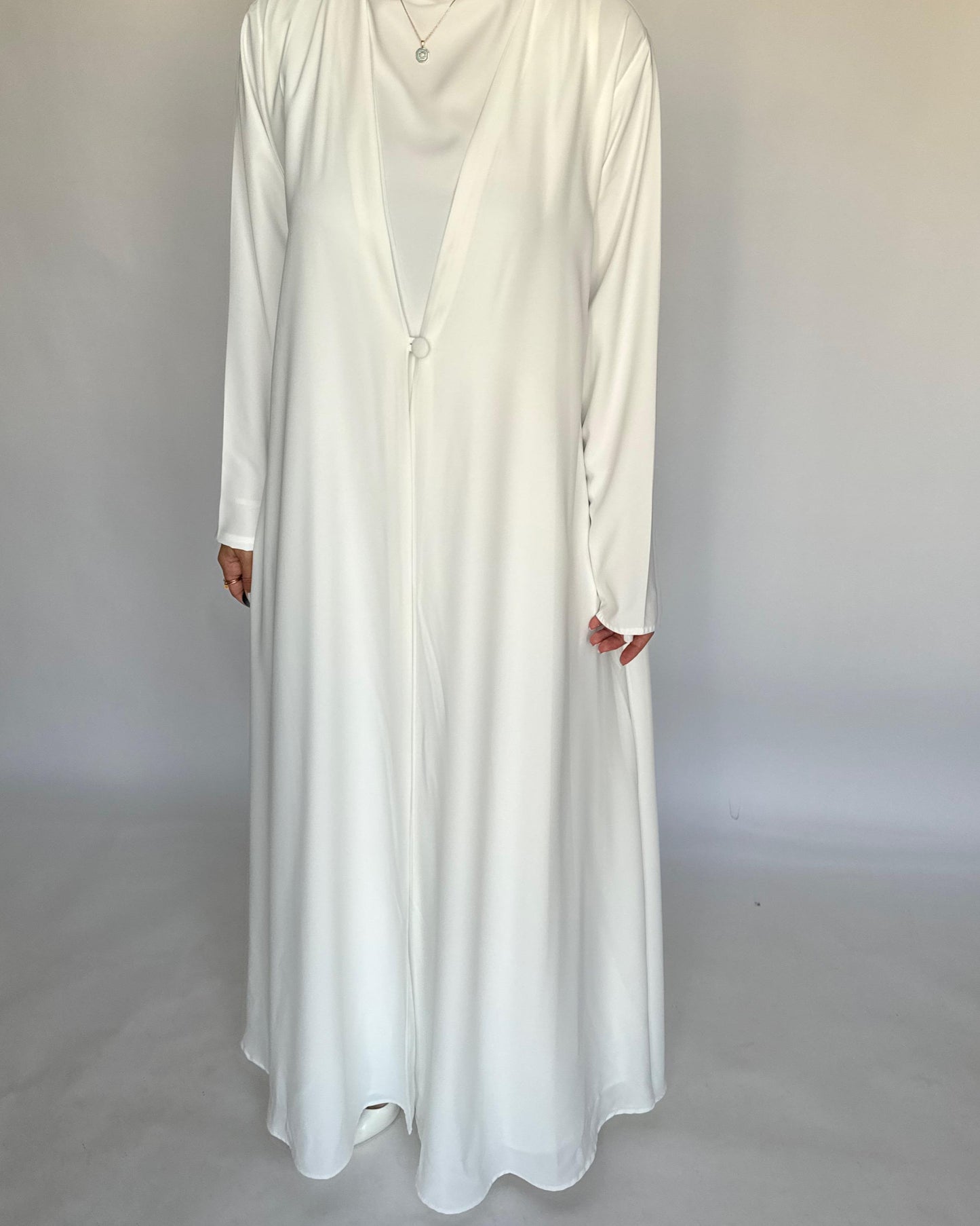 A409 - Off-White Daily Summery Abaya, Dress & Shaila