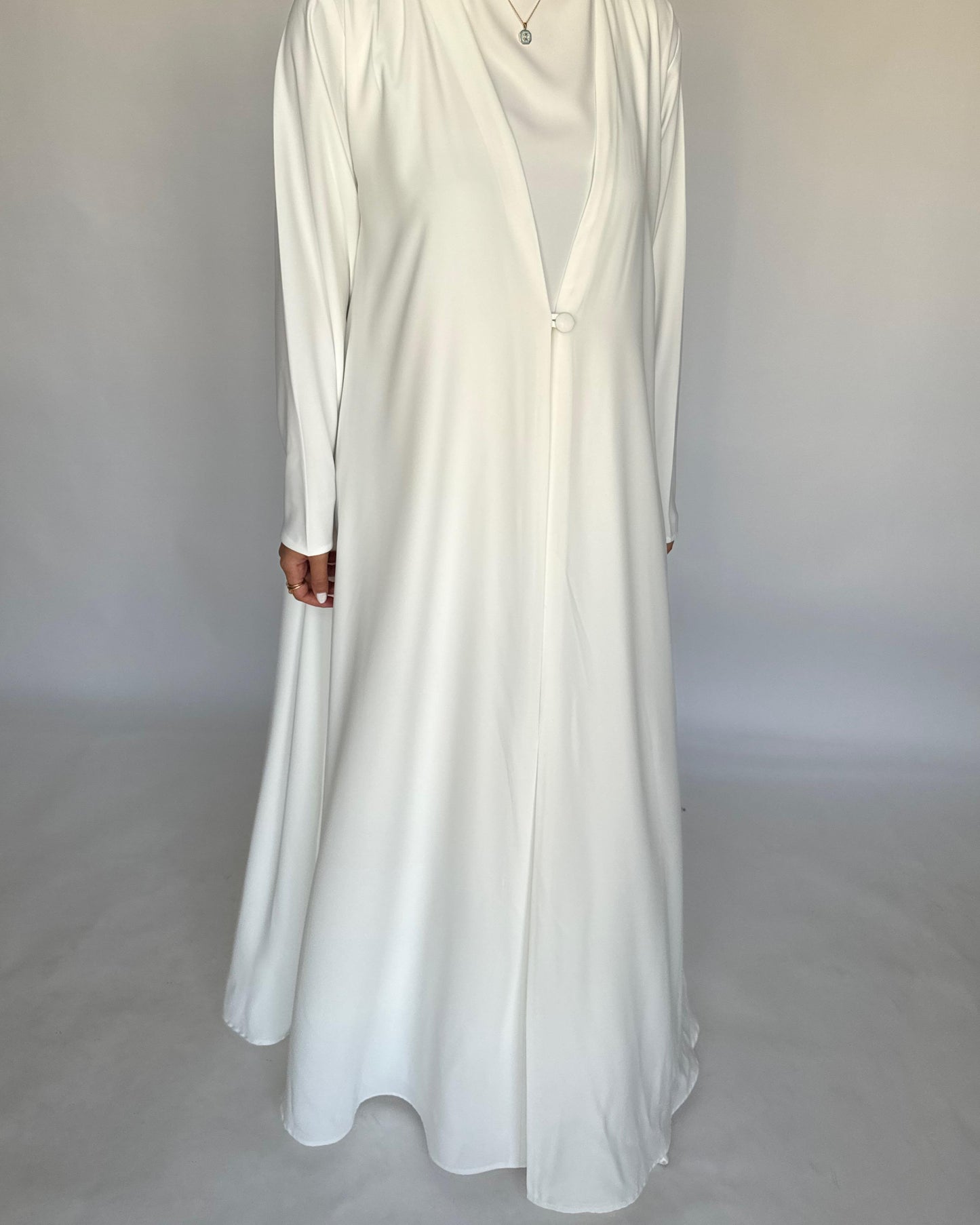 A409 - Off-White Daily Summery Abaya, Dress & Shaila