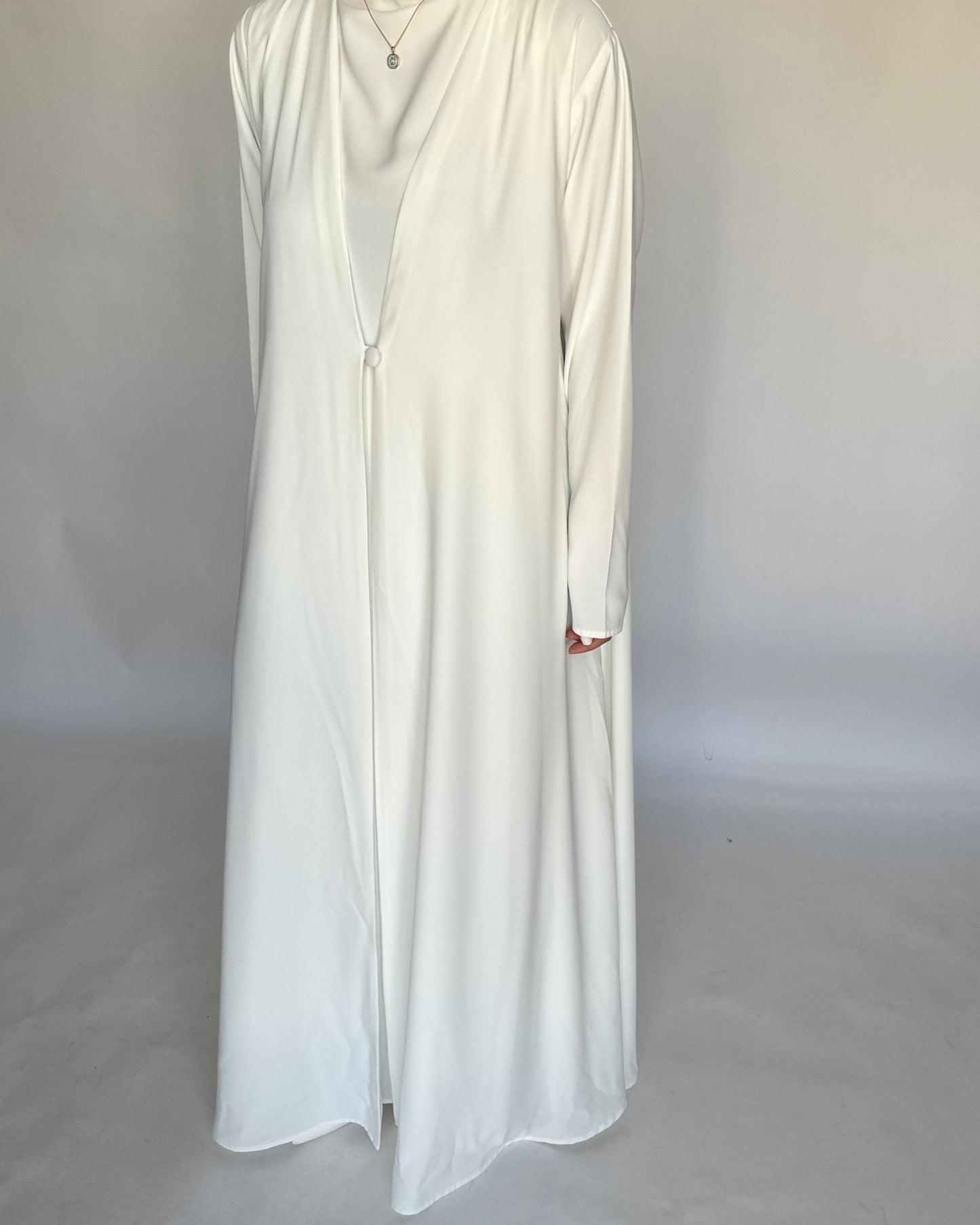A409 - Off-White Daily Summery Abaya, Dress & Shaila
