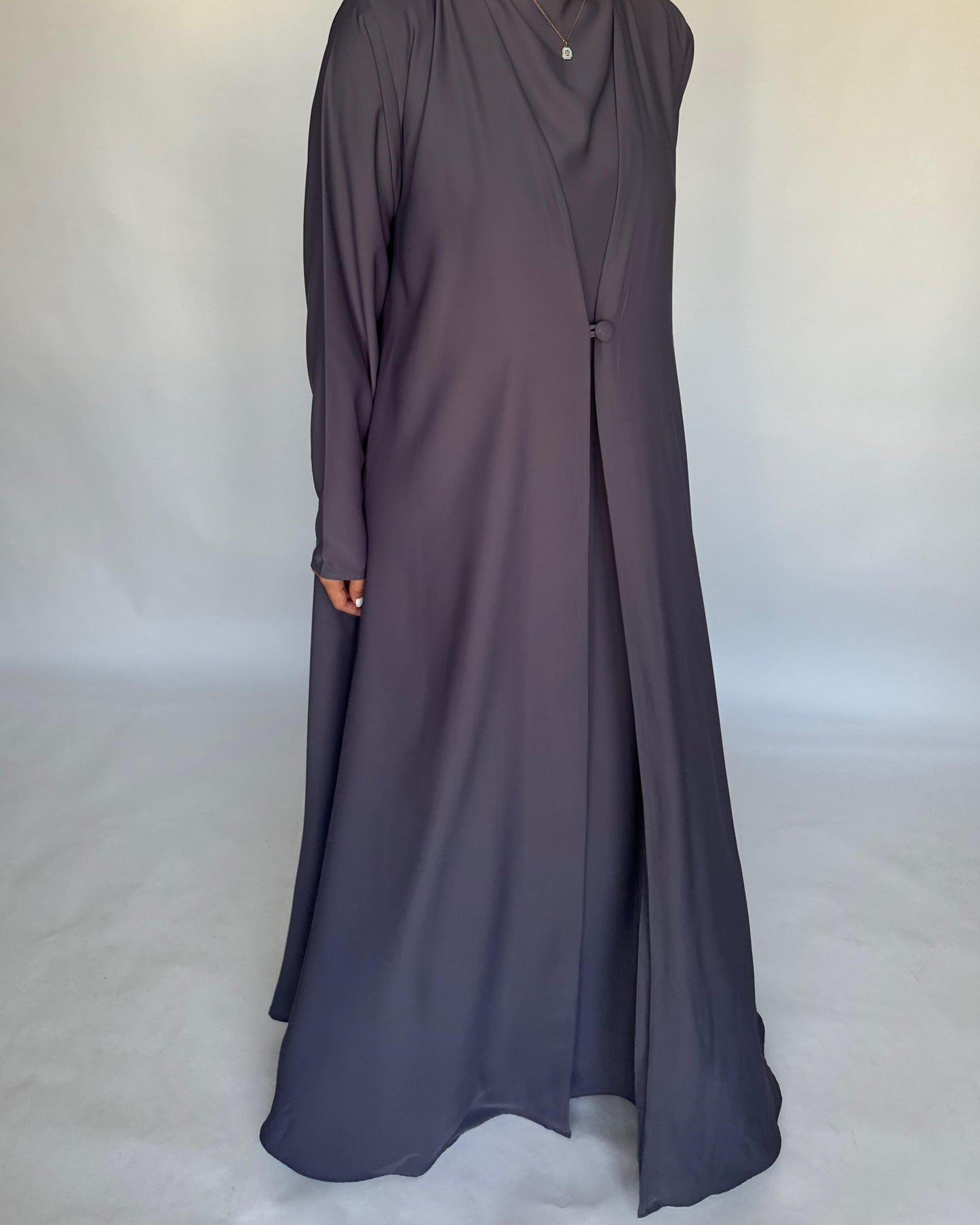 A406 - Gray Daily Summery Abaya, Dress & Shaila