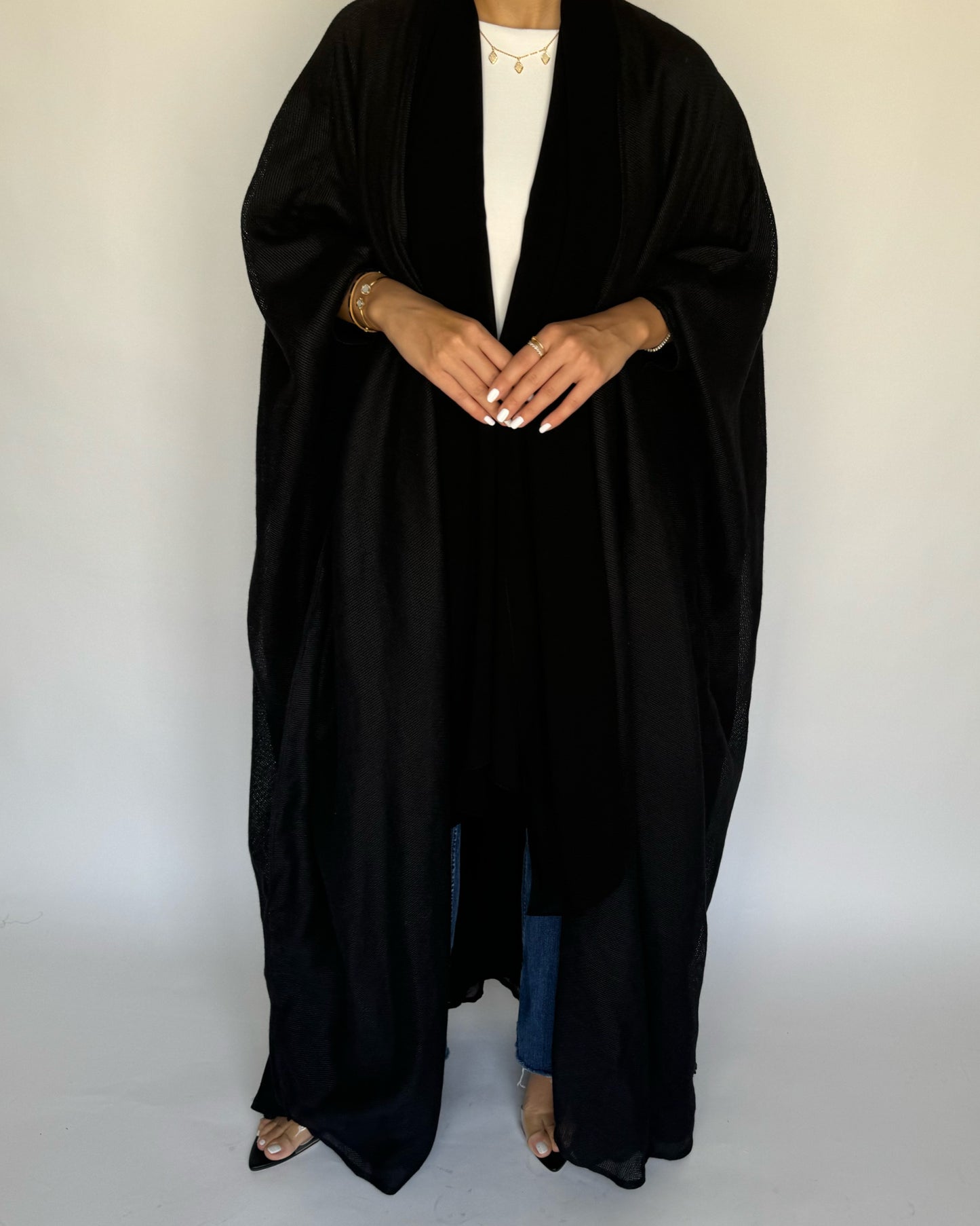 A222 - Summer Daily Black Weave Abaya
