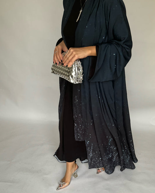 Blue Black Ombre Galaxy Abaya