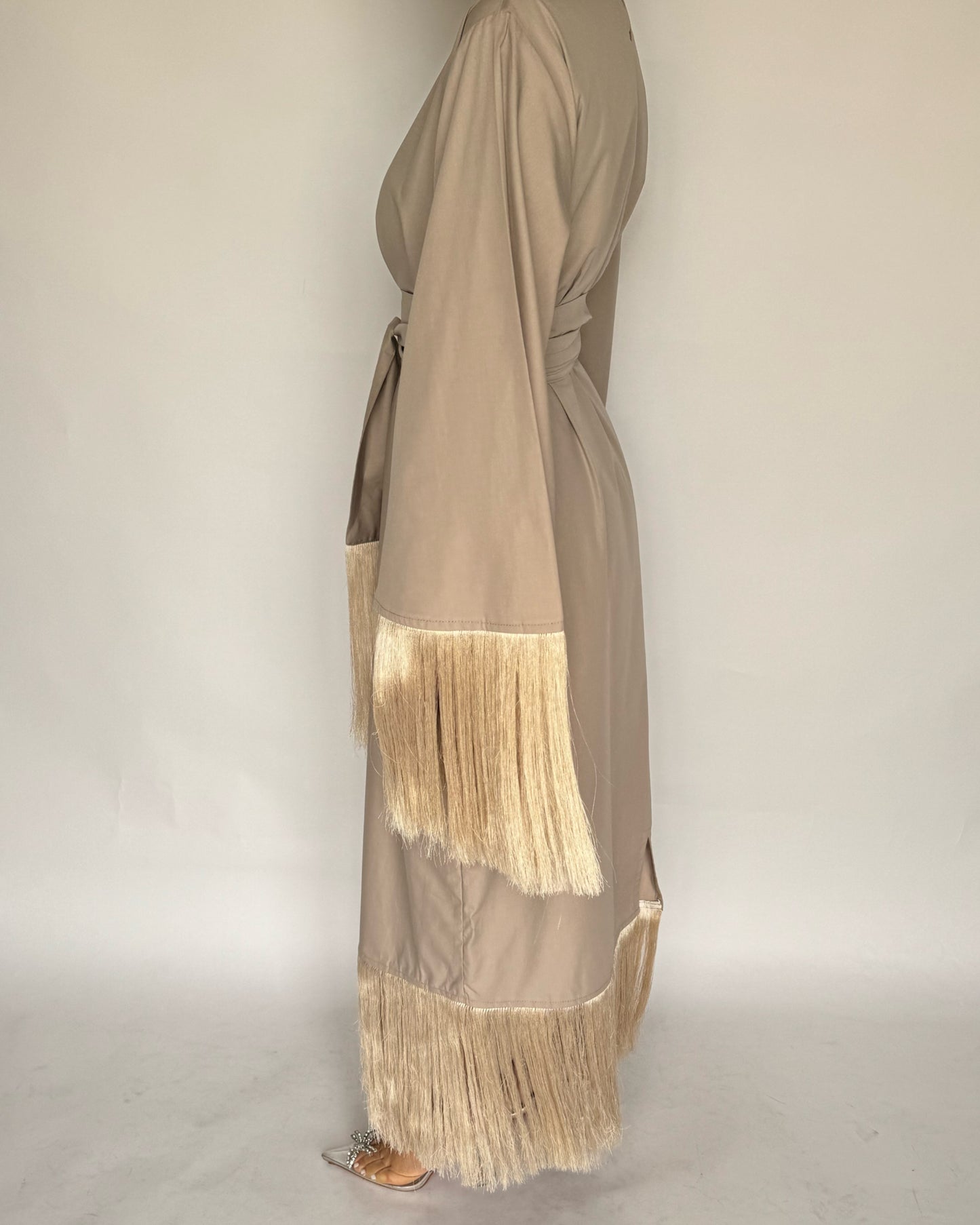Beige Tassel Dress (READY TO SHIP)