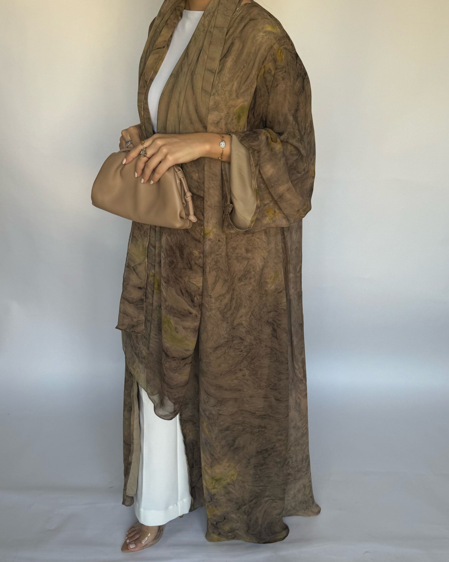 A188 - Light Brown Pattern Abaya