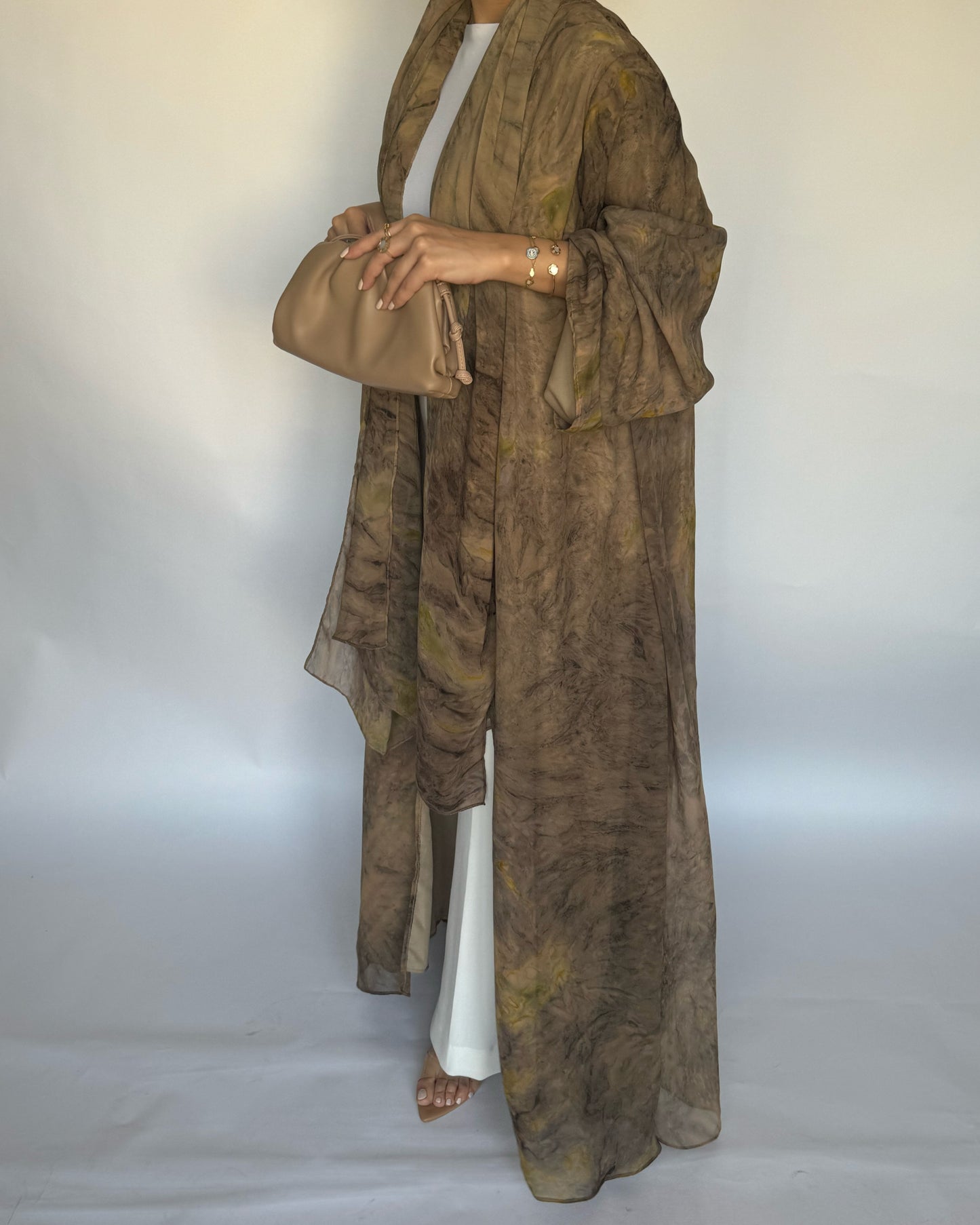 A188 - Light Brown Pattern Abaya