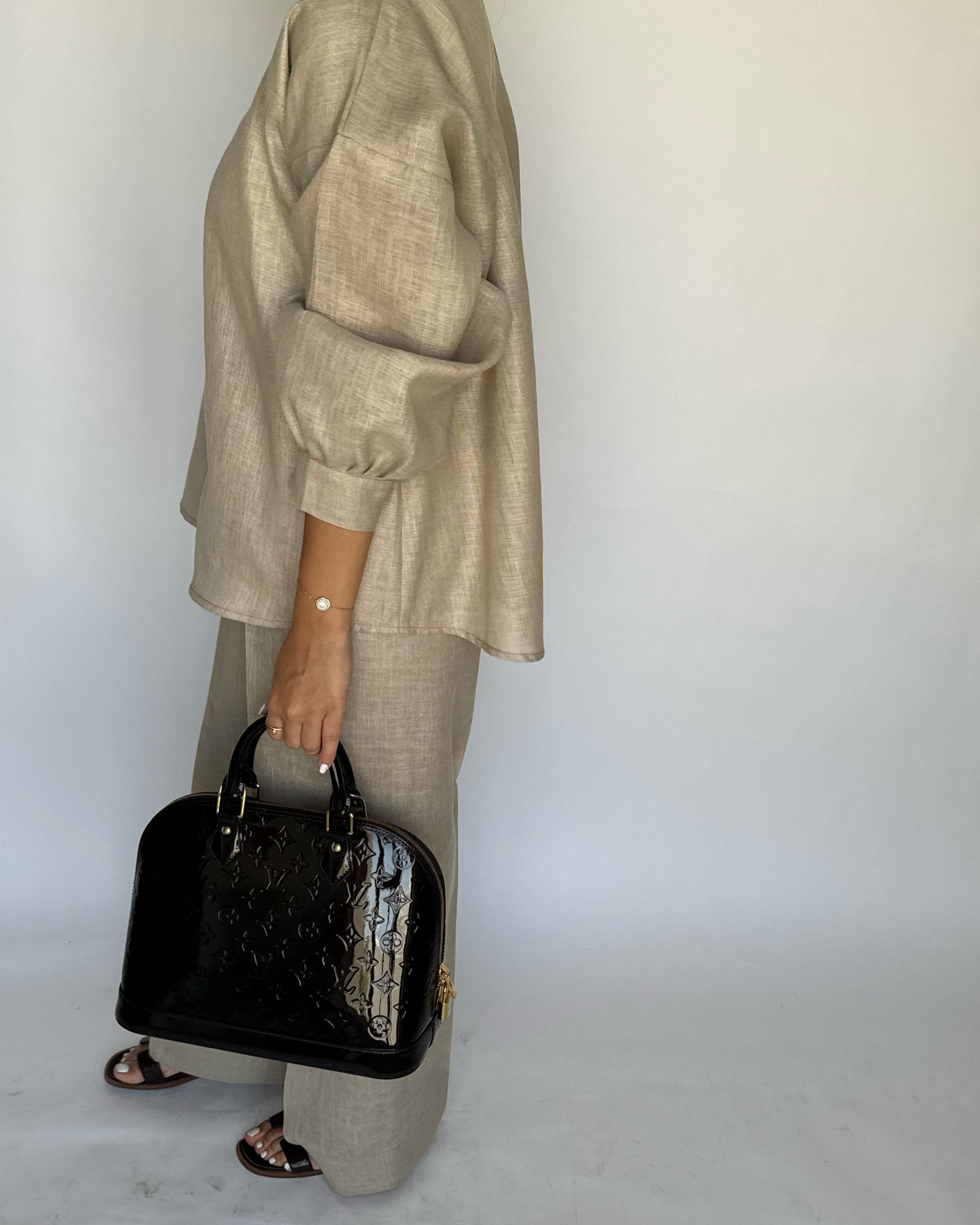 A195 - Beige Summer Linen Set (READY TO SHIP)