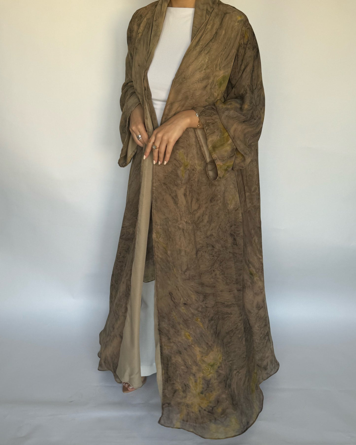 A188 - Light Brown Pattern Abaya