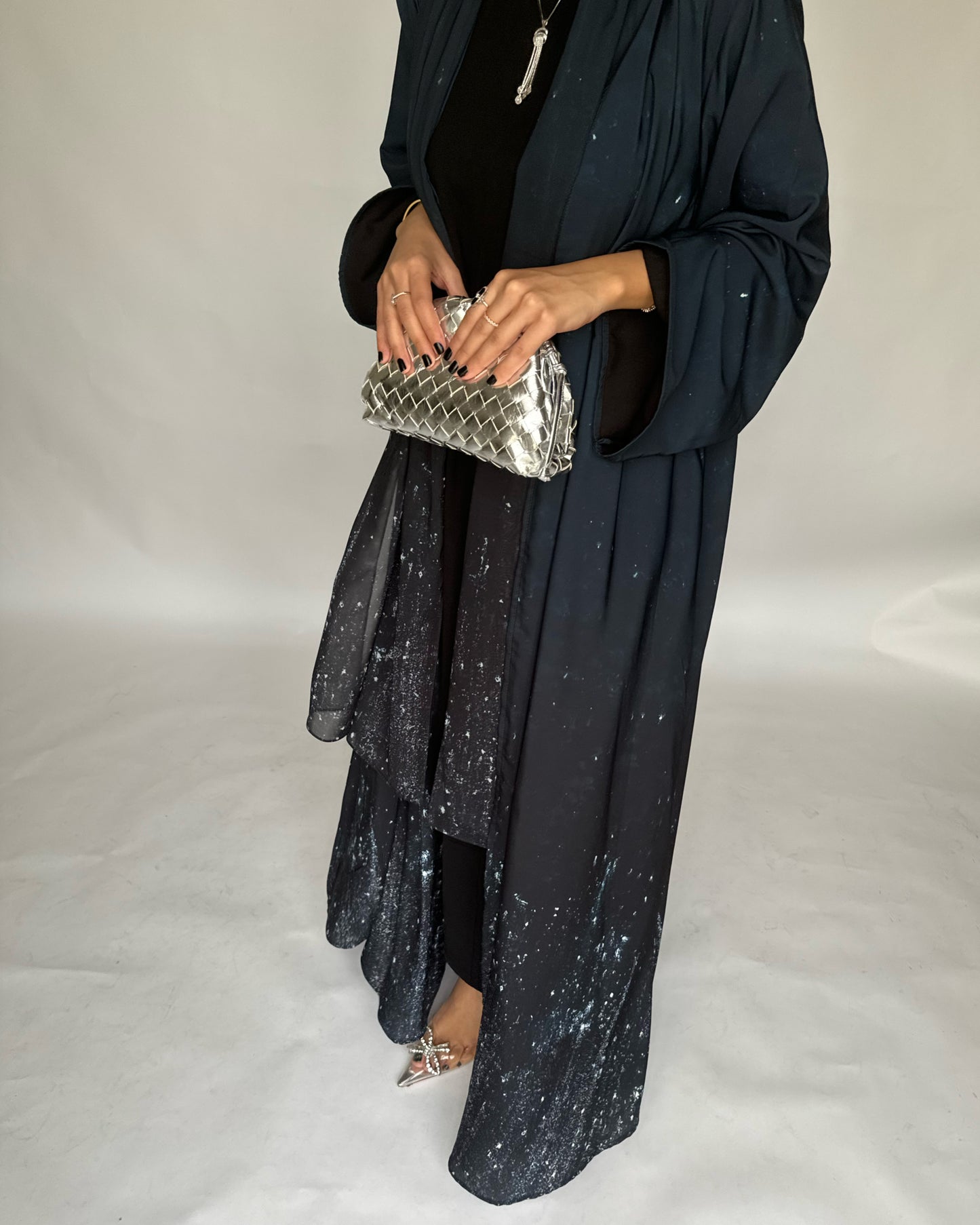 Blue Black Ombre Galaxy Abaya