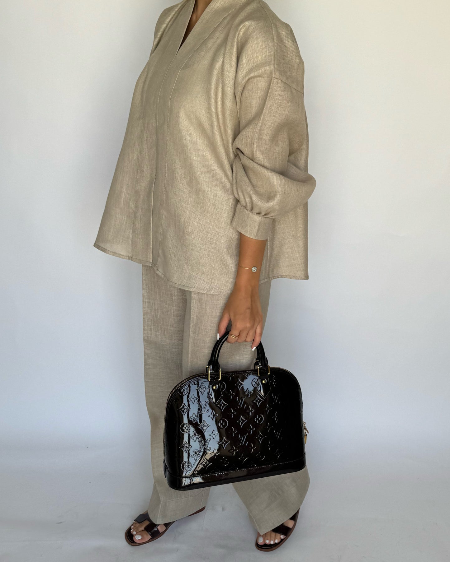A195 - Beige Summer Linen Set (READY TO SHIP)