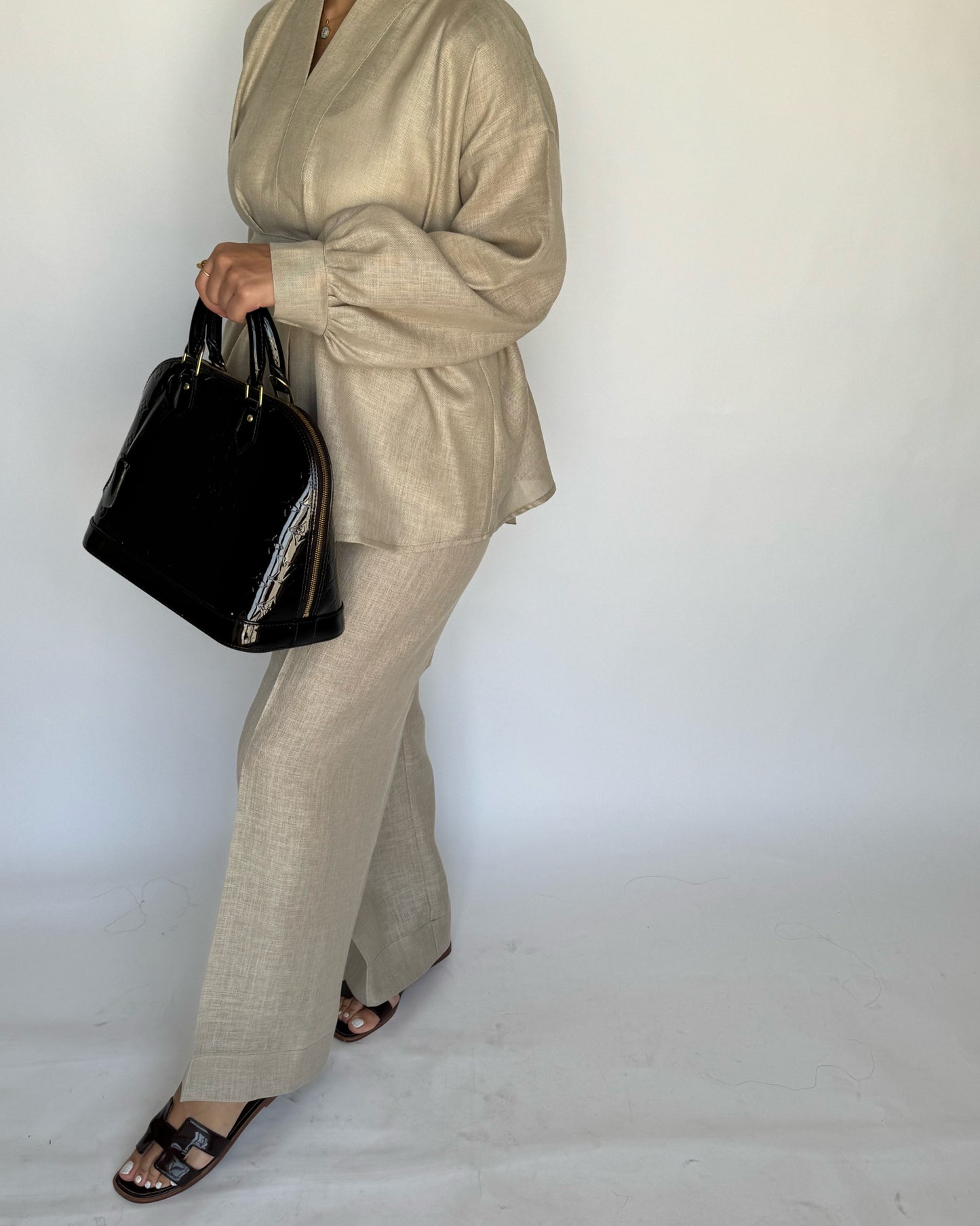 A195 - Beige Summer Linen Set (READY TO SHIP)