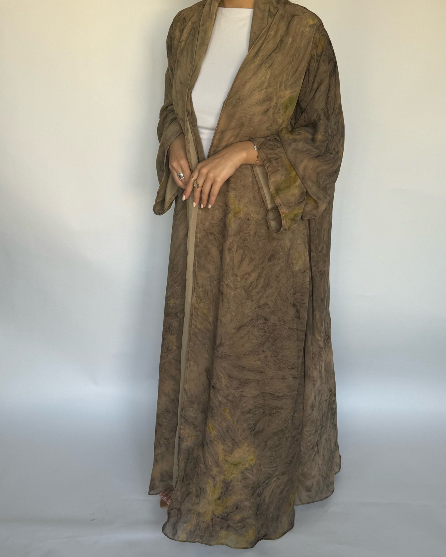 A188 - Light Brown Pattern Abaya