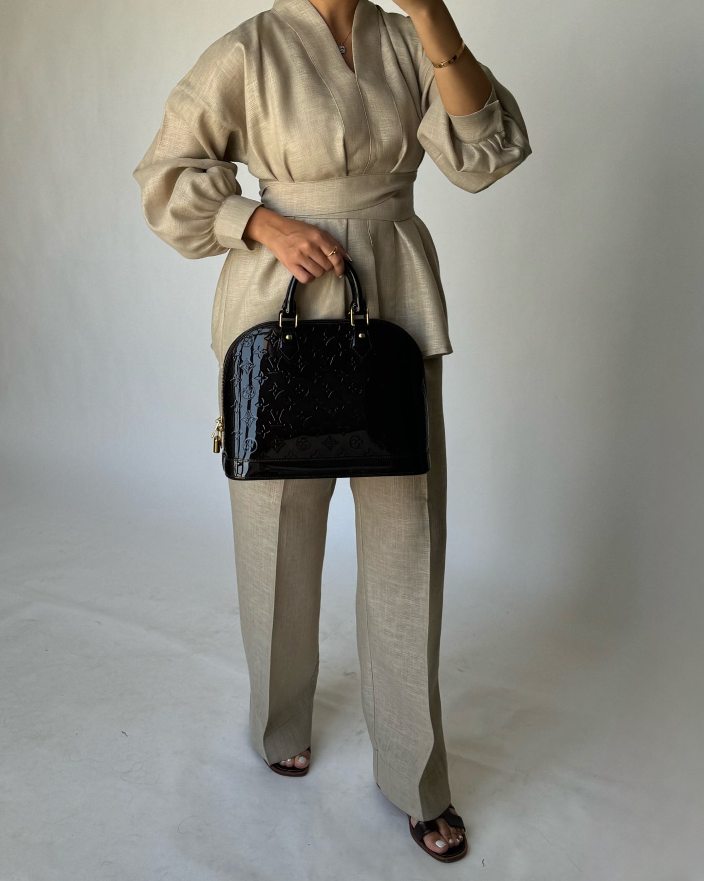 A195 - Beige Summer Linen Set (READY TO SHIP)