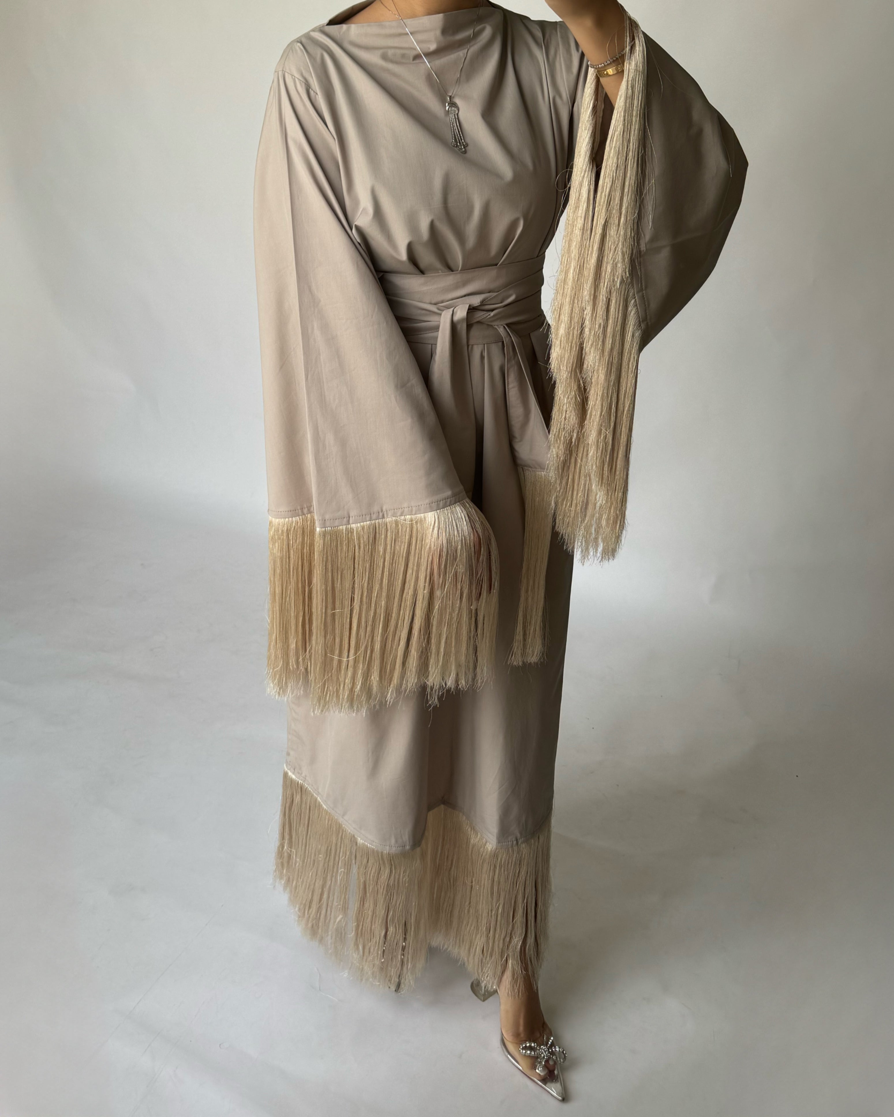 Beige Tassel Dress (READY TO SHIP) alefbh.com Beige Tassel Dress (READY TO SHIP) alefbh.com