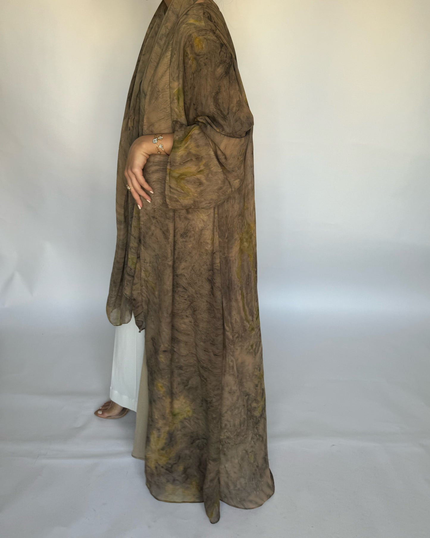 A188 - Light Brown Pattern Abaya
