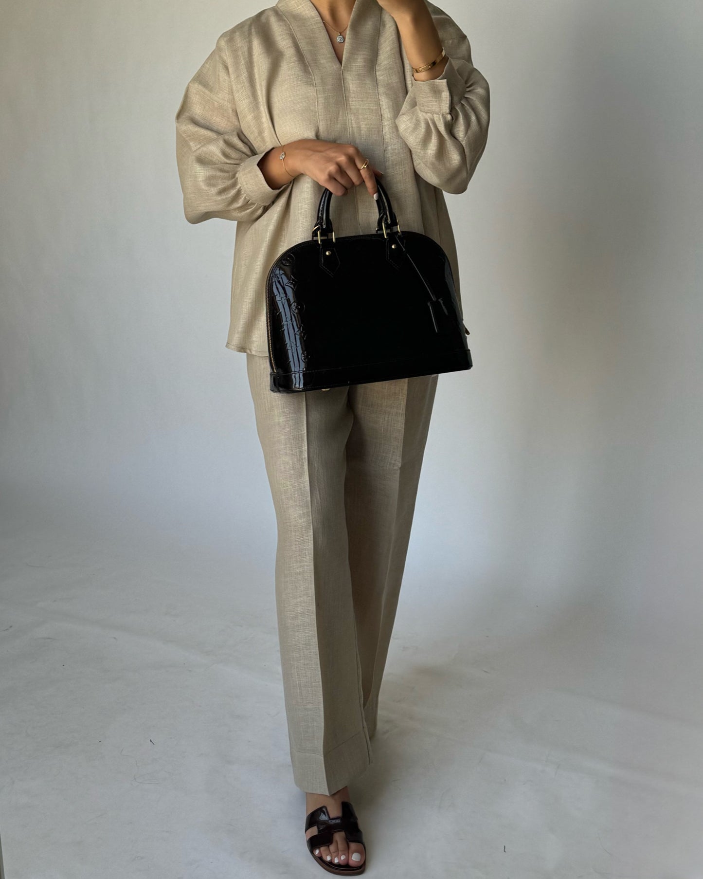 A195 - Beige Summer Linen Set (READY TO SHIP)