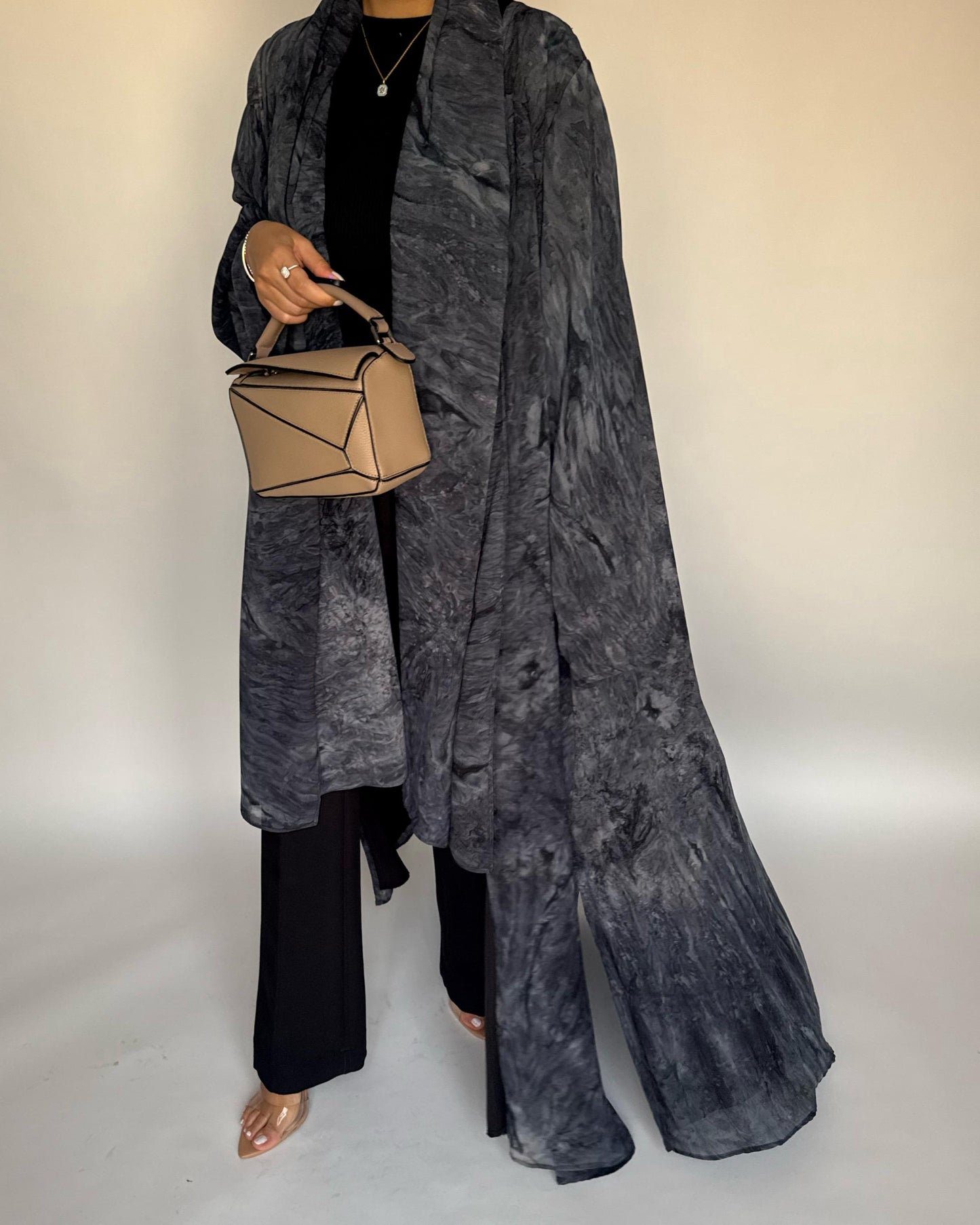 A454 - Blue/ Gray Pattern Summery A-CUT Abaya