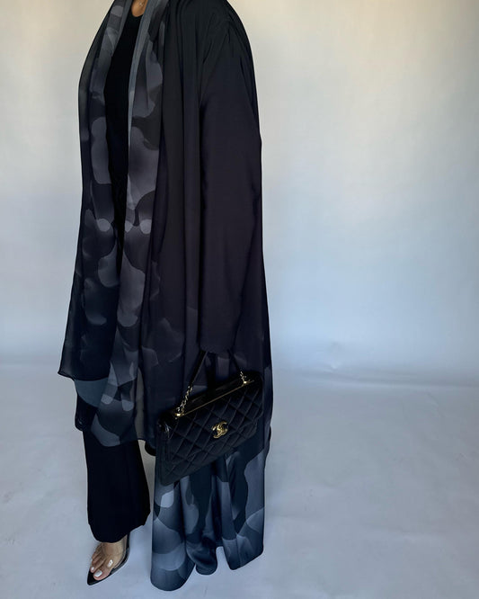 A268 -  Black & Gray Daily Abaya (READY TO SHIP)