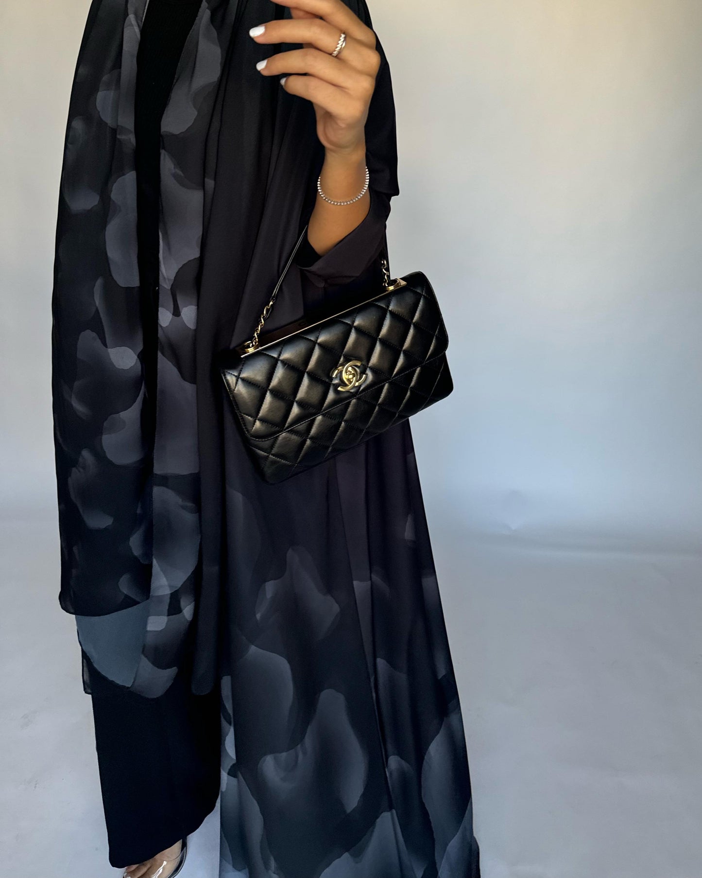 A268 -  Black & Gray Daily Abaya (READY TO SHIP)