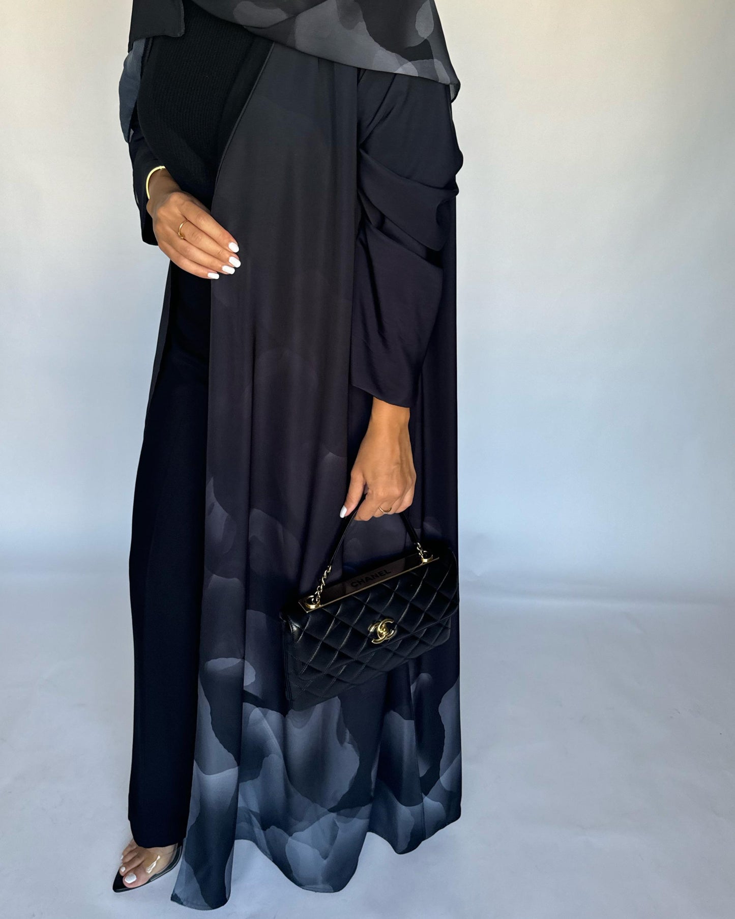 A268 -  Black & Gray Daily Abaya (READY TO SHIP)