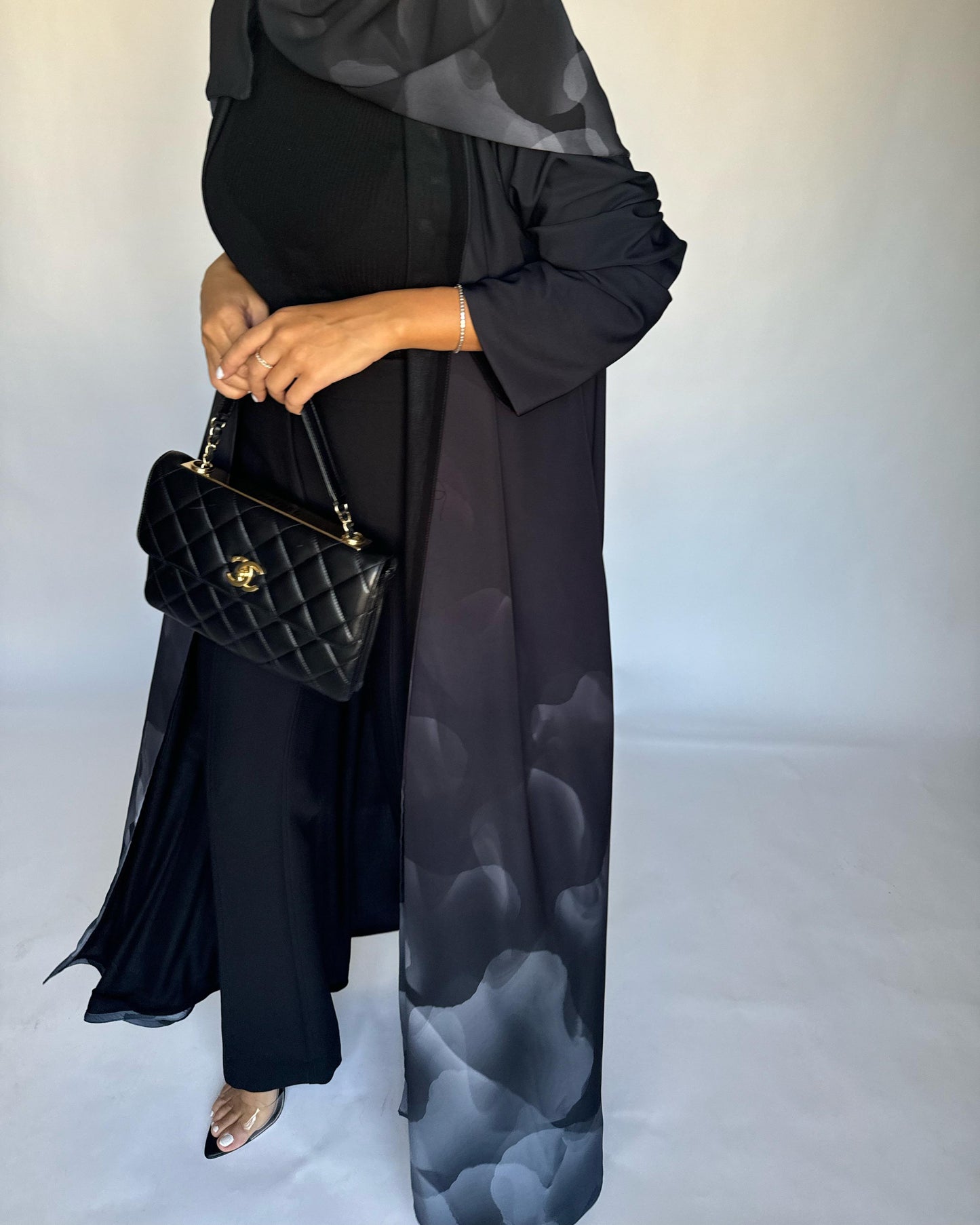 A268 -  Black & Gray Daily Abaya (READY TO SHIP)