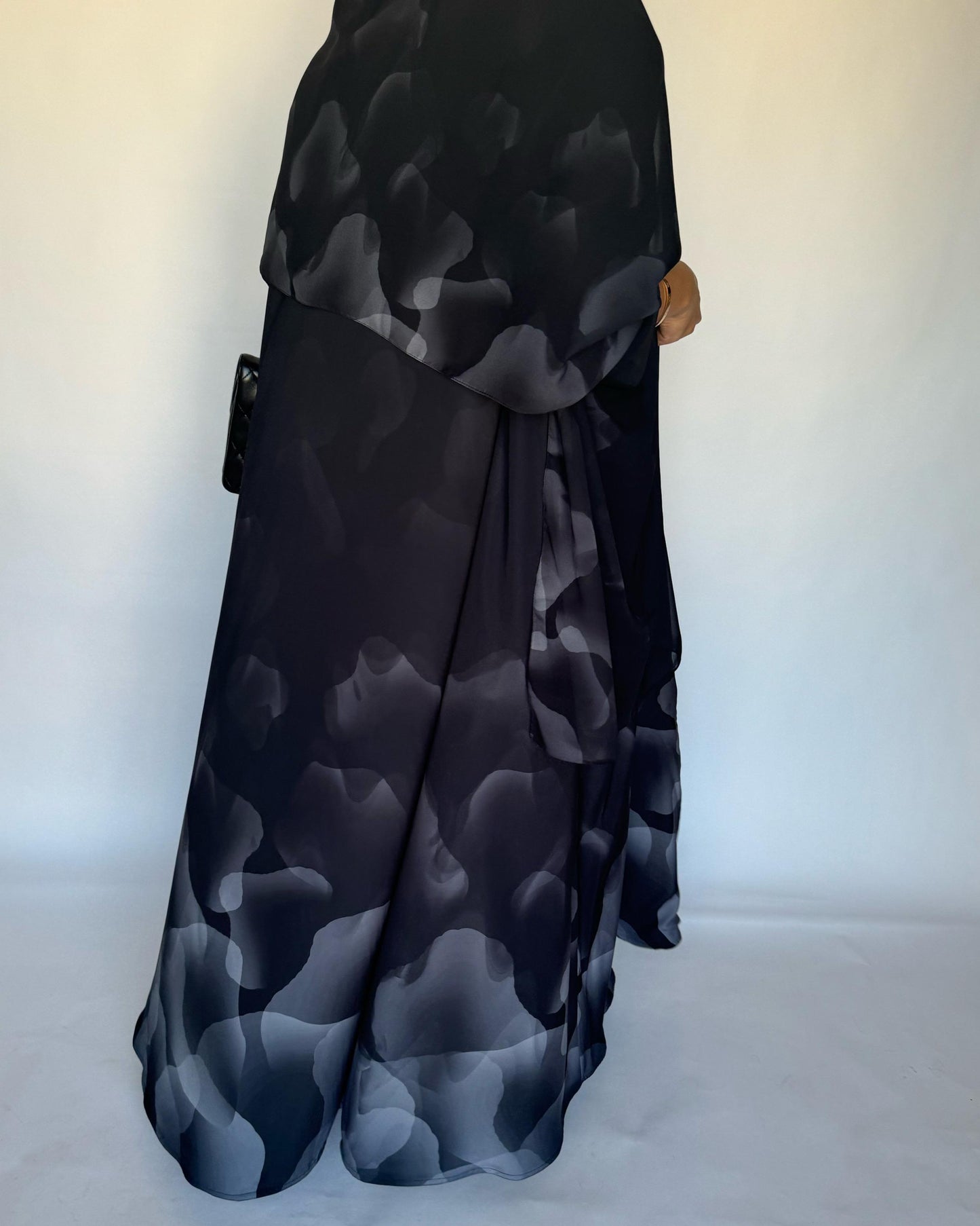 A268 -  Black & Gray Daily Abaya (READY TO SHIP)