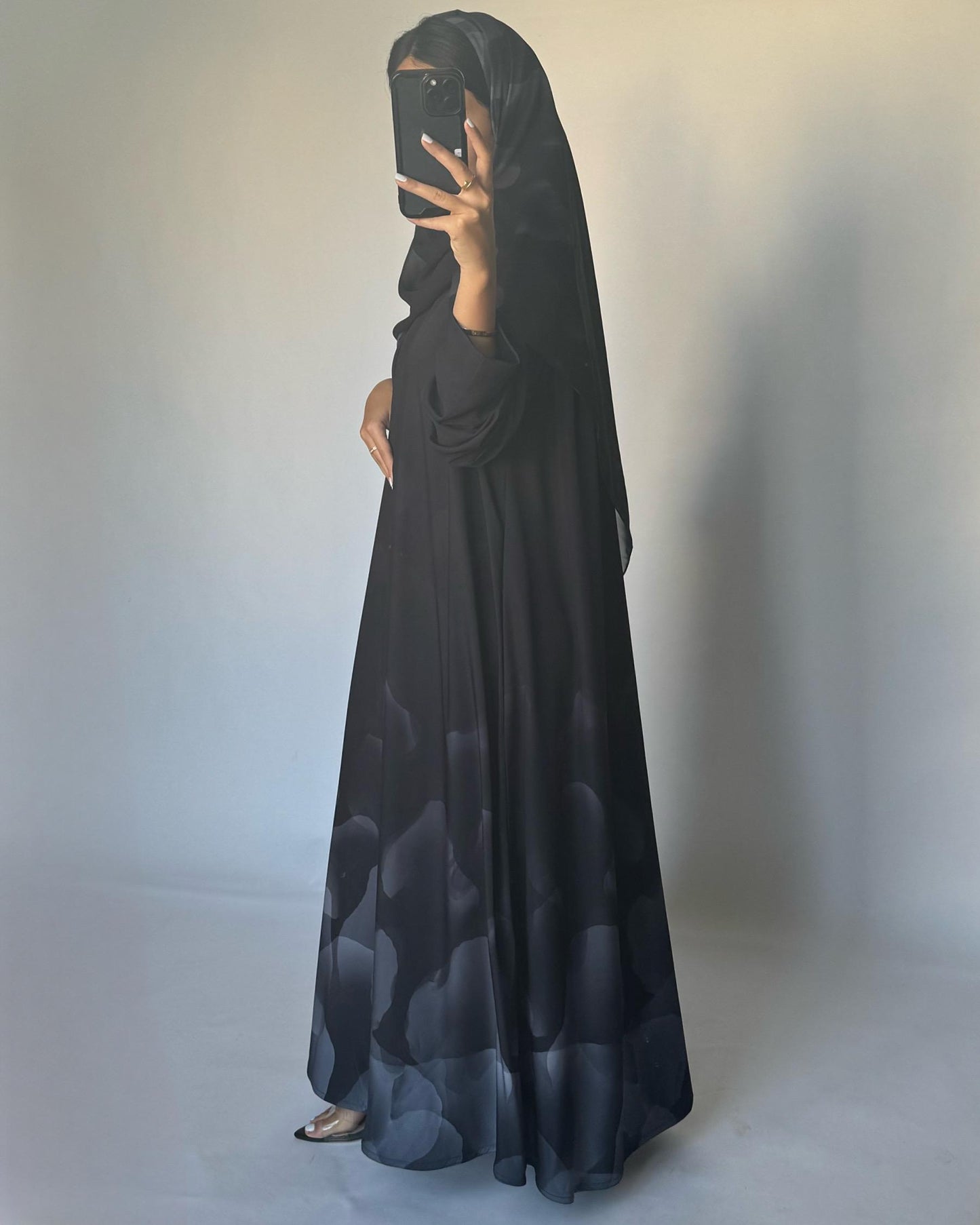 A268 -  Black & Gray Daily Abaya (READY TO SHIP)